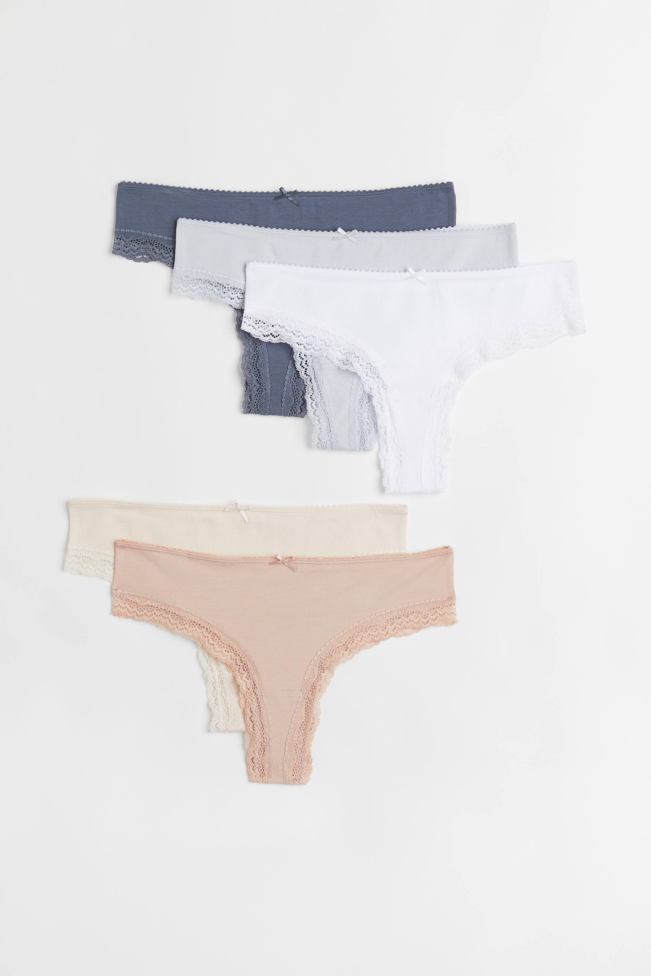 View larger image: 5-pack Brazilian briefs - Light blue/Old rose/White - Ladies | H&M 1