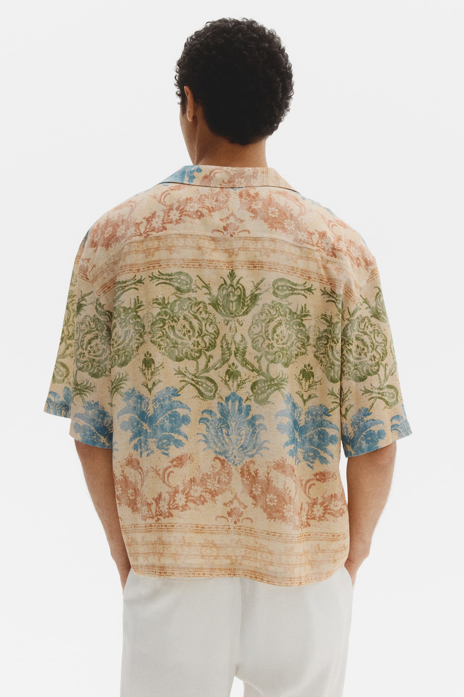 Regular Fit Patterned resort shirt - Приглушений бежевий/квіточки - 3