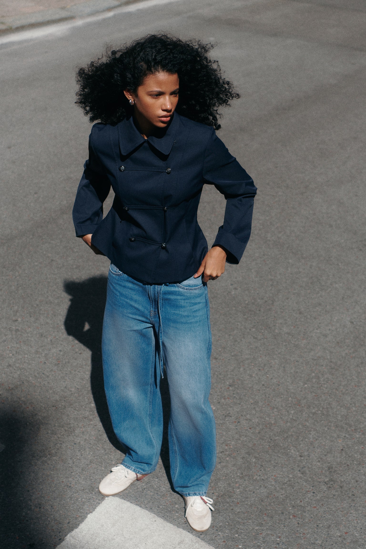 Barrel High Waist Jeans - Denim blue - 1