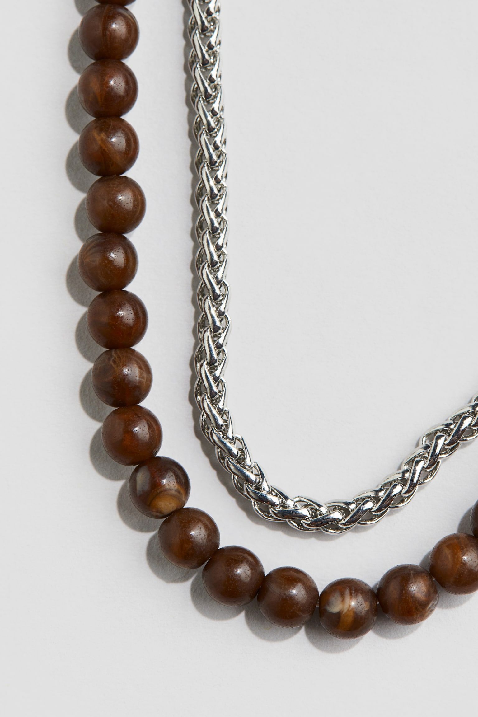 2-pack Necklaces - Dark brown/Silver colour - 2