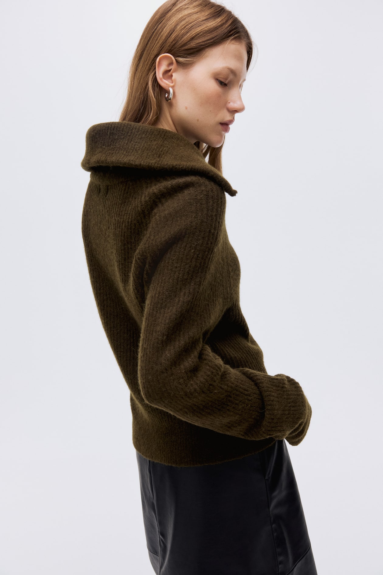 Wool-Blend Cardigan with Zipper - image 4