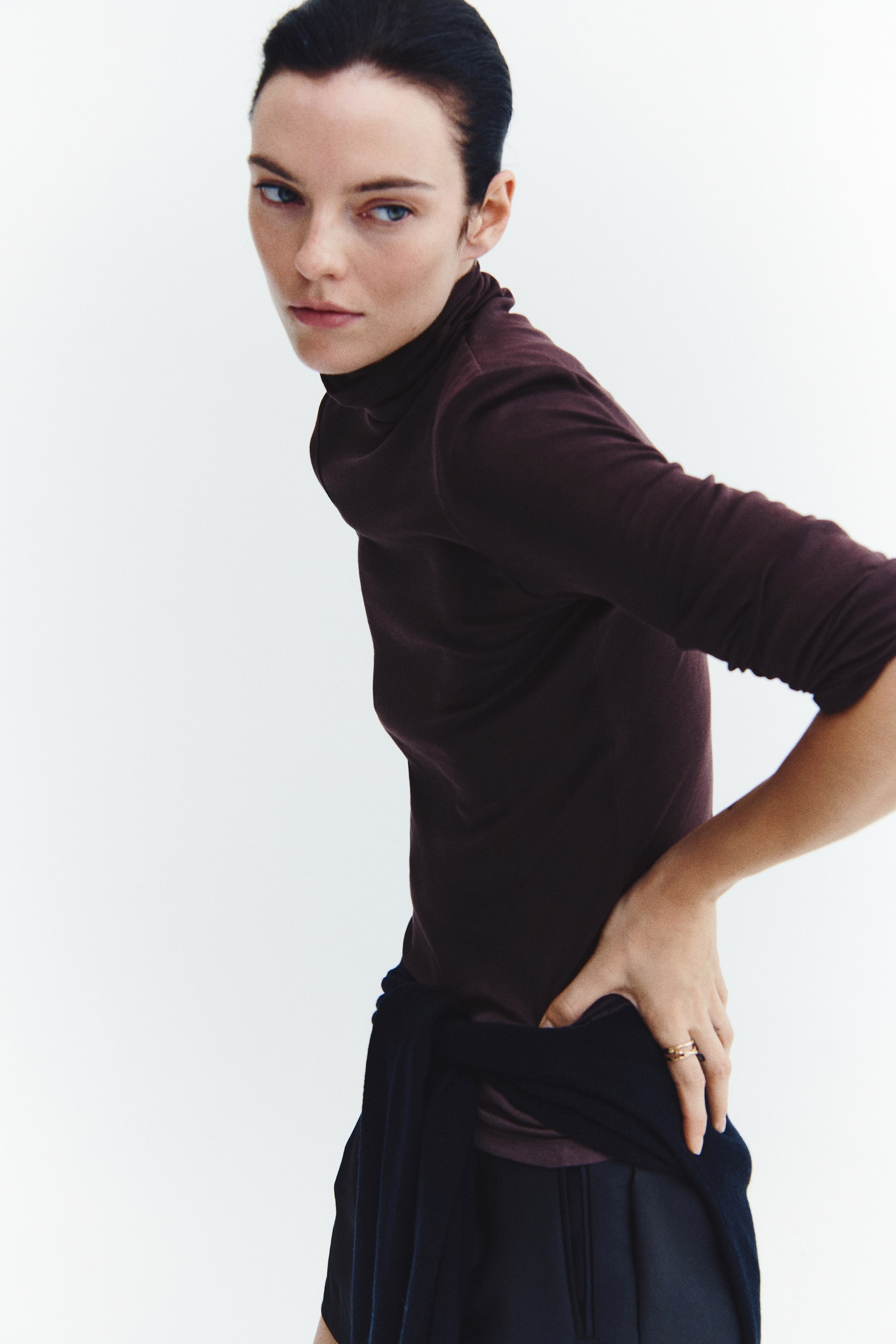 Pima Cotton Turtleneck Top