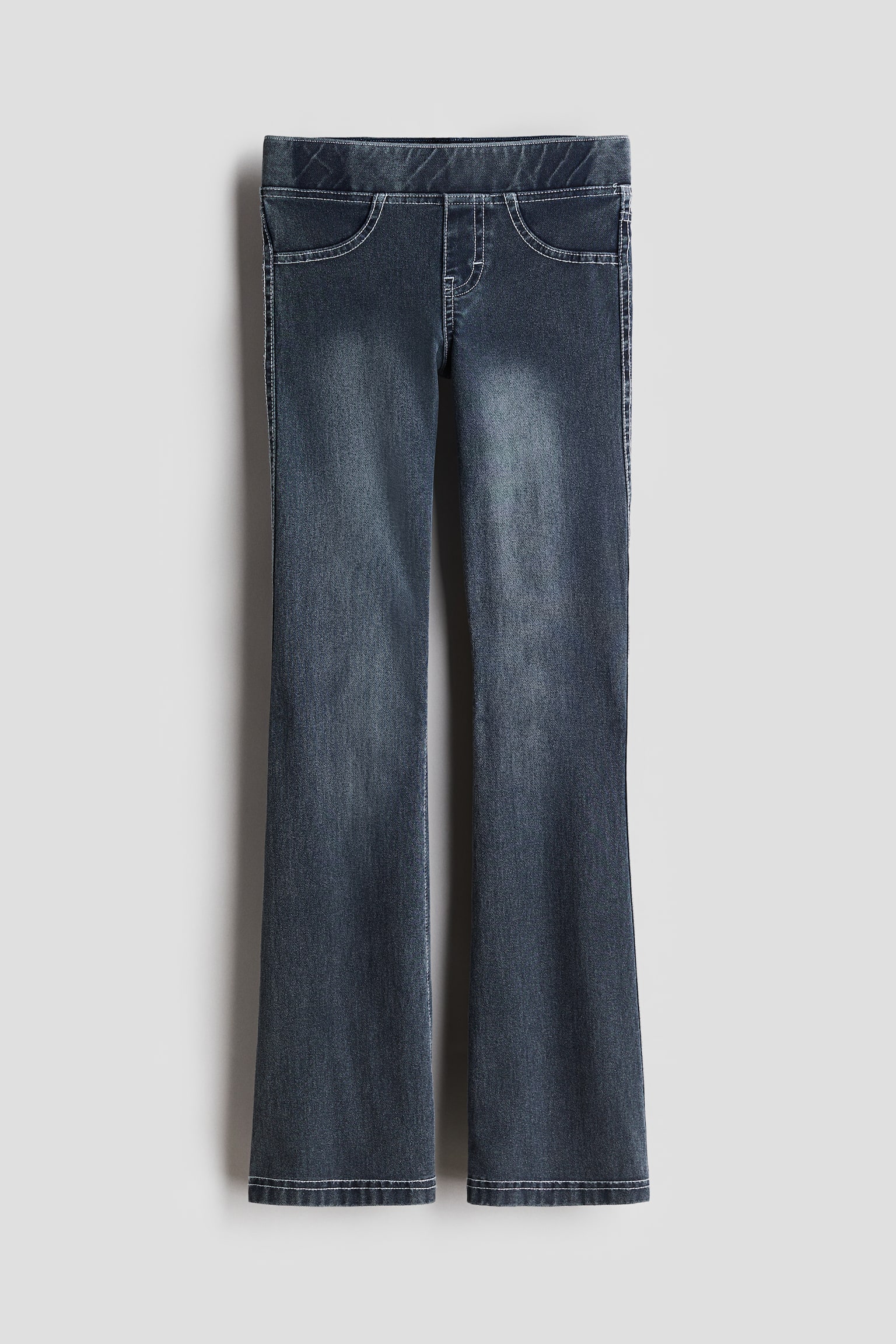 Flared jersey trousers - Dark denim blue/Denim blue/Denim blue/Dark grey/Light denim grey/Pale denim blue/Black - 1