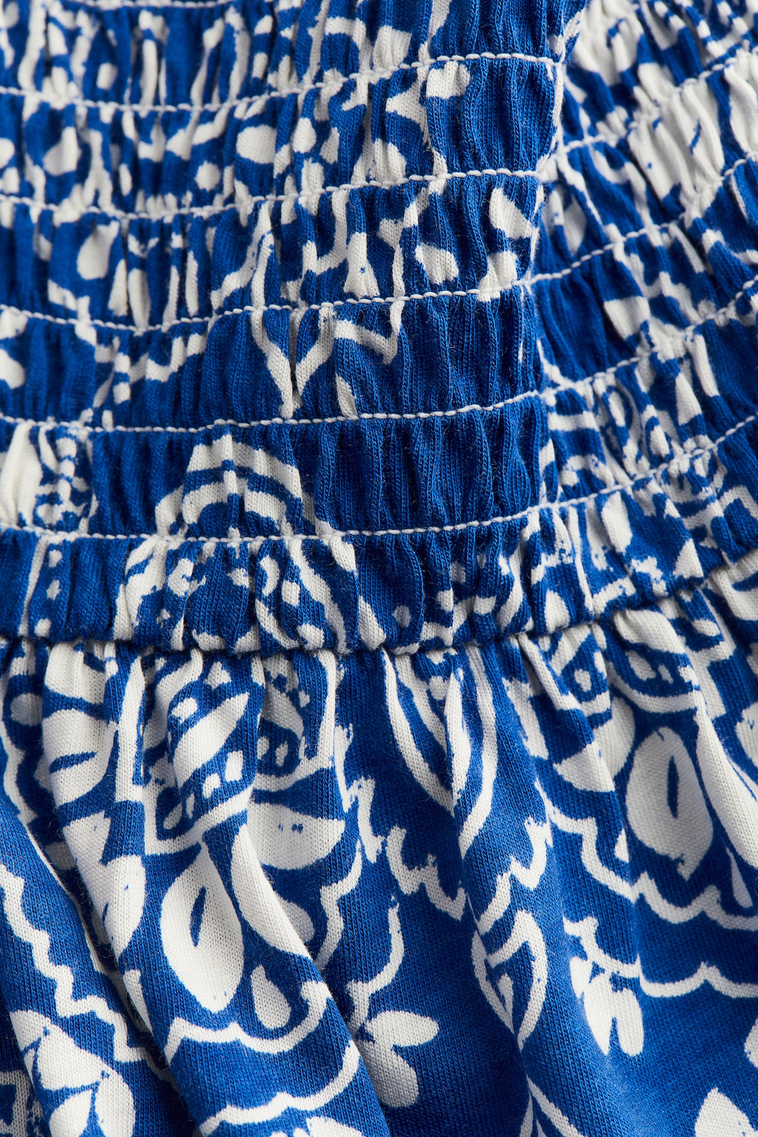 Smock Waist Skirt - Bright blue/Paisley pattern - 5