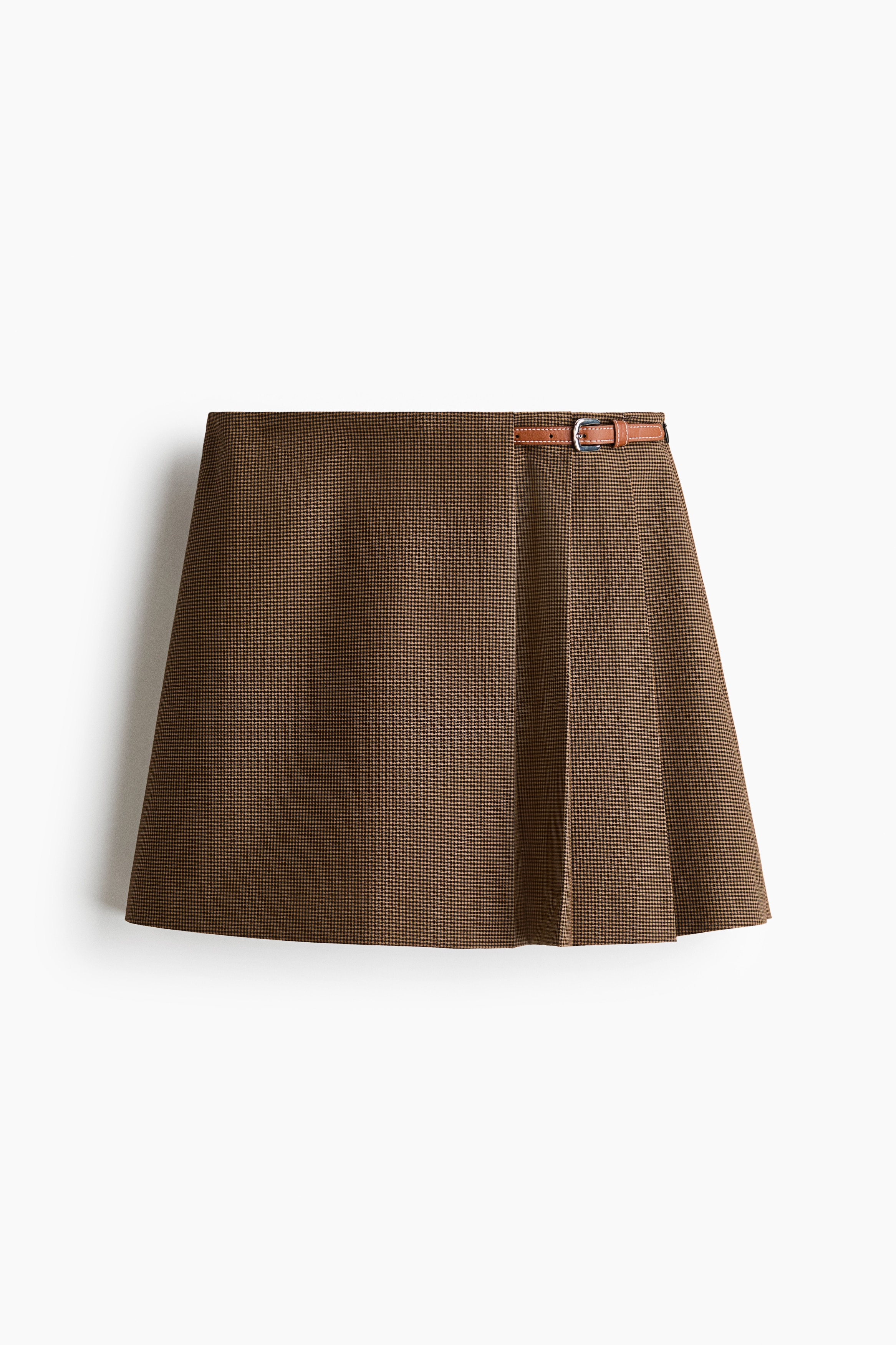 Skort met riemdetail - Donkerbeige/pied-de-poule