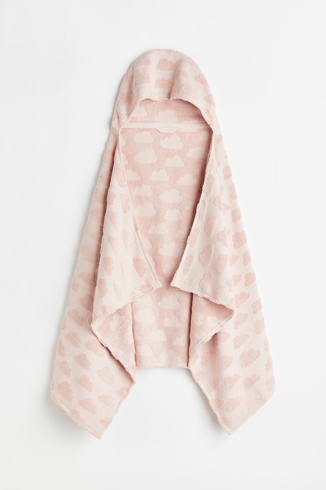 Hooded bath towel - Light pink/White - 1