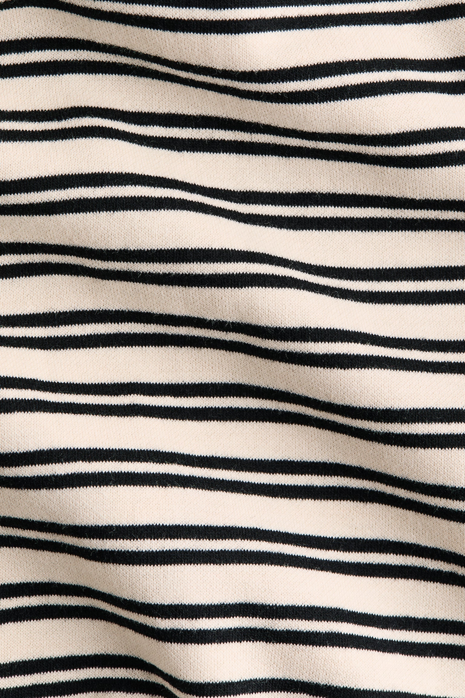 Женское поло H&M Cotton Polo Shirt, цвет: Кремовый / Чёрный полосатый — фото 6