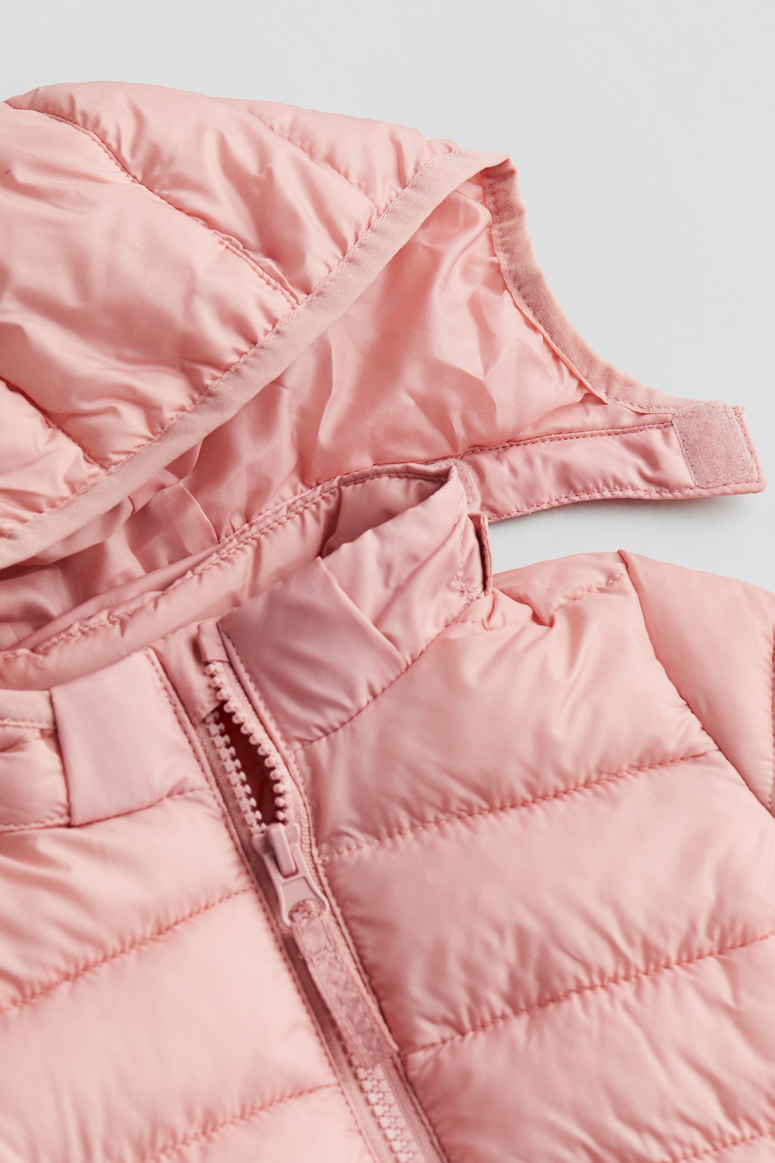 Hooded puffer jacket - Light pink/White/Dark grey/Dark green - 2