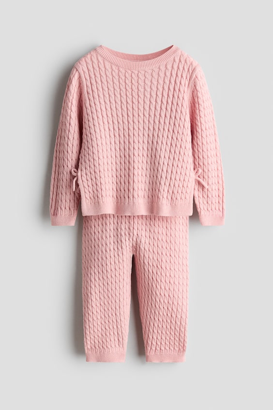 H&M 2-Piece Cable-Knit Cotton Set
