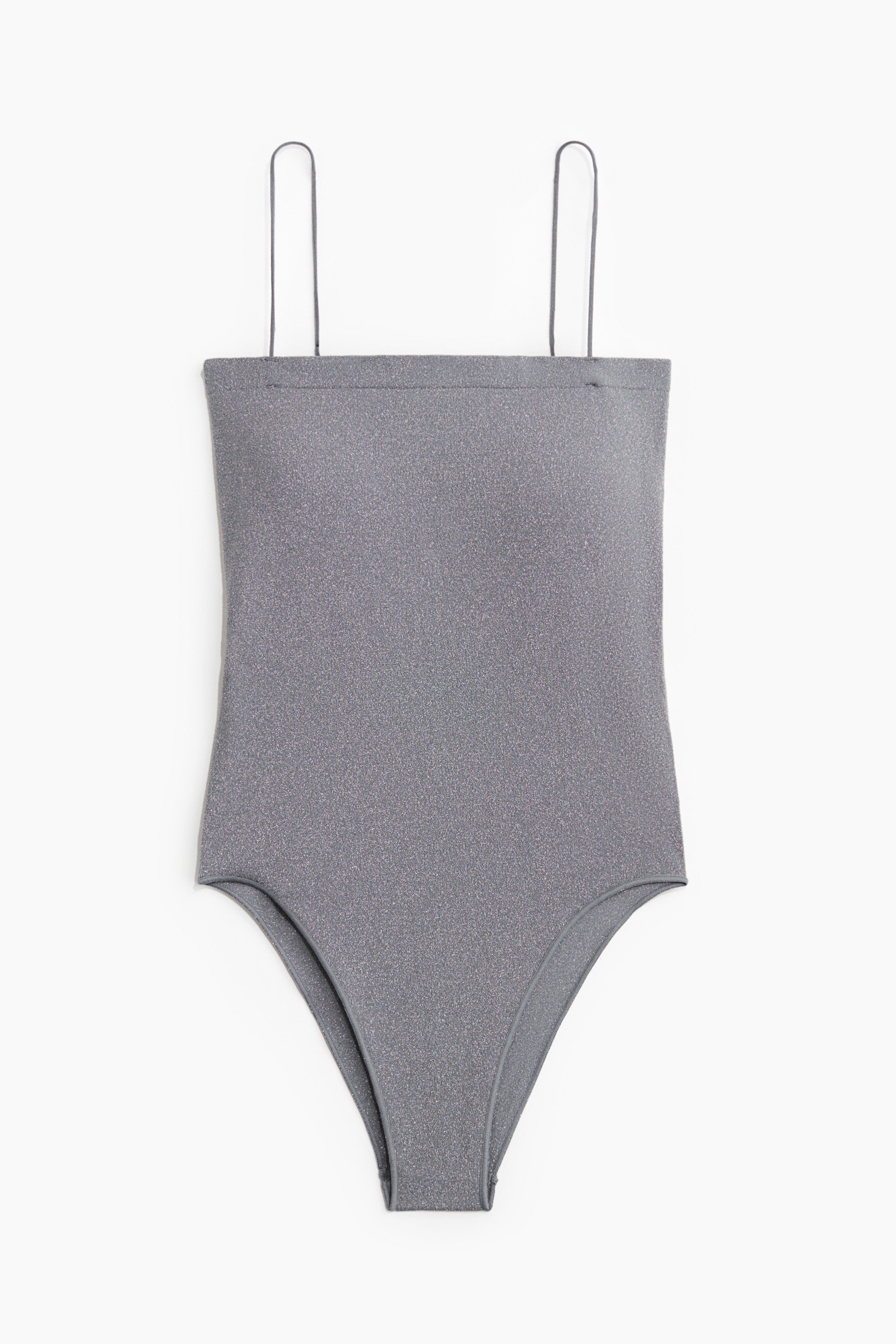 Glittery Seamless Bodysuit - Grey