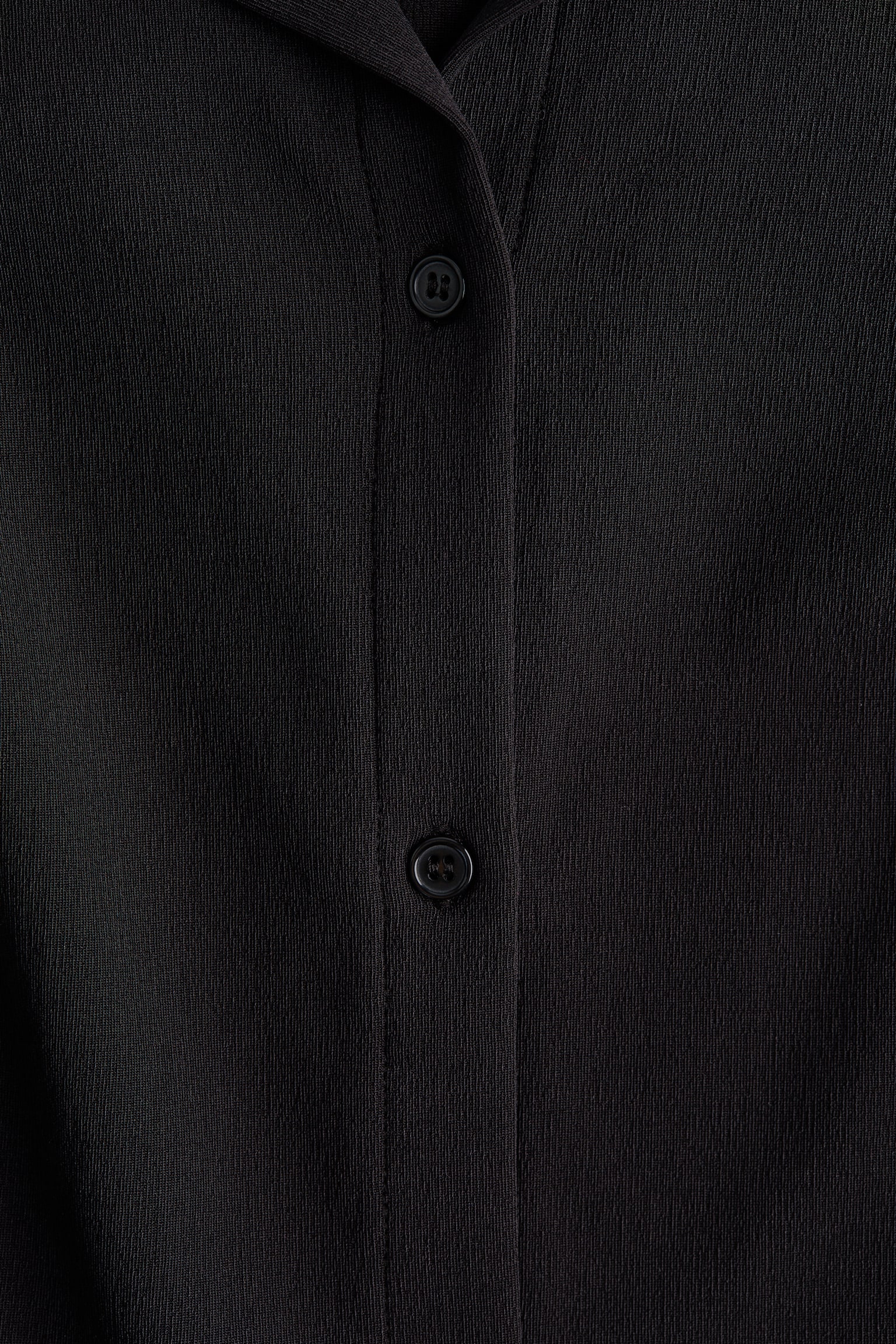 荷葉浪邊平紋襯衫 - 黑色/淺米色 - 6