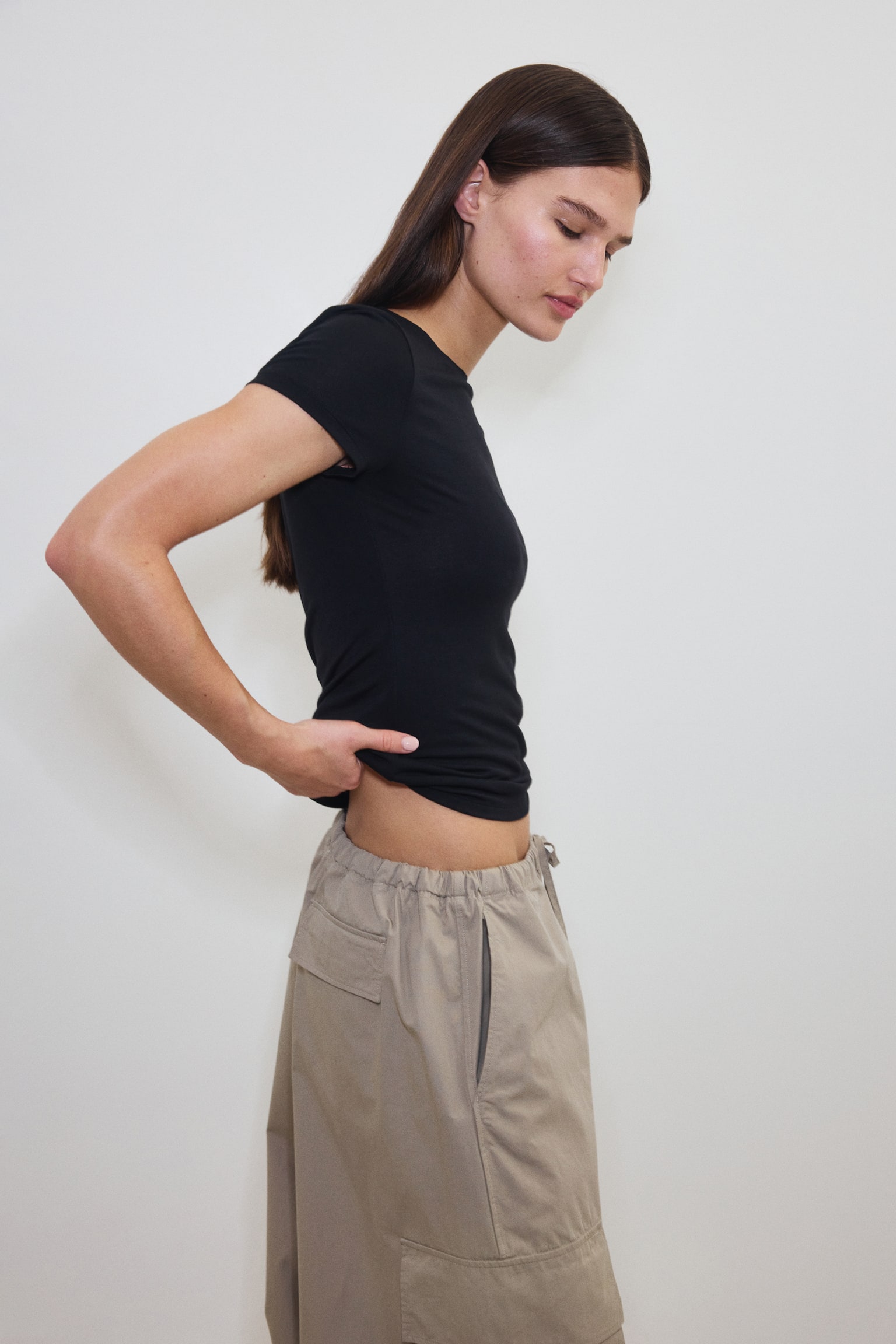 Футболка Warming Slim Fit - Чорний/Білий/Темно-коричневий/Бежевий - 5