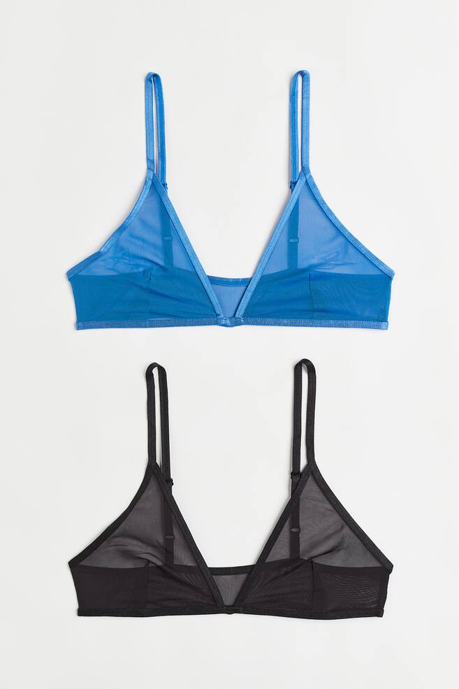 2-pack mesh bra tops - Blue/Black - 1