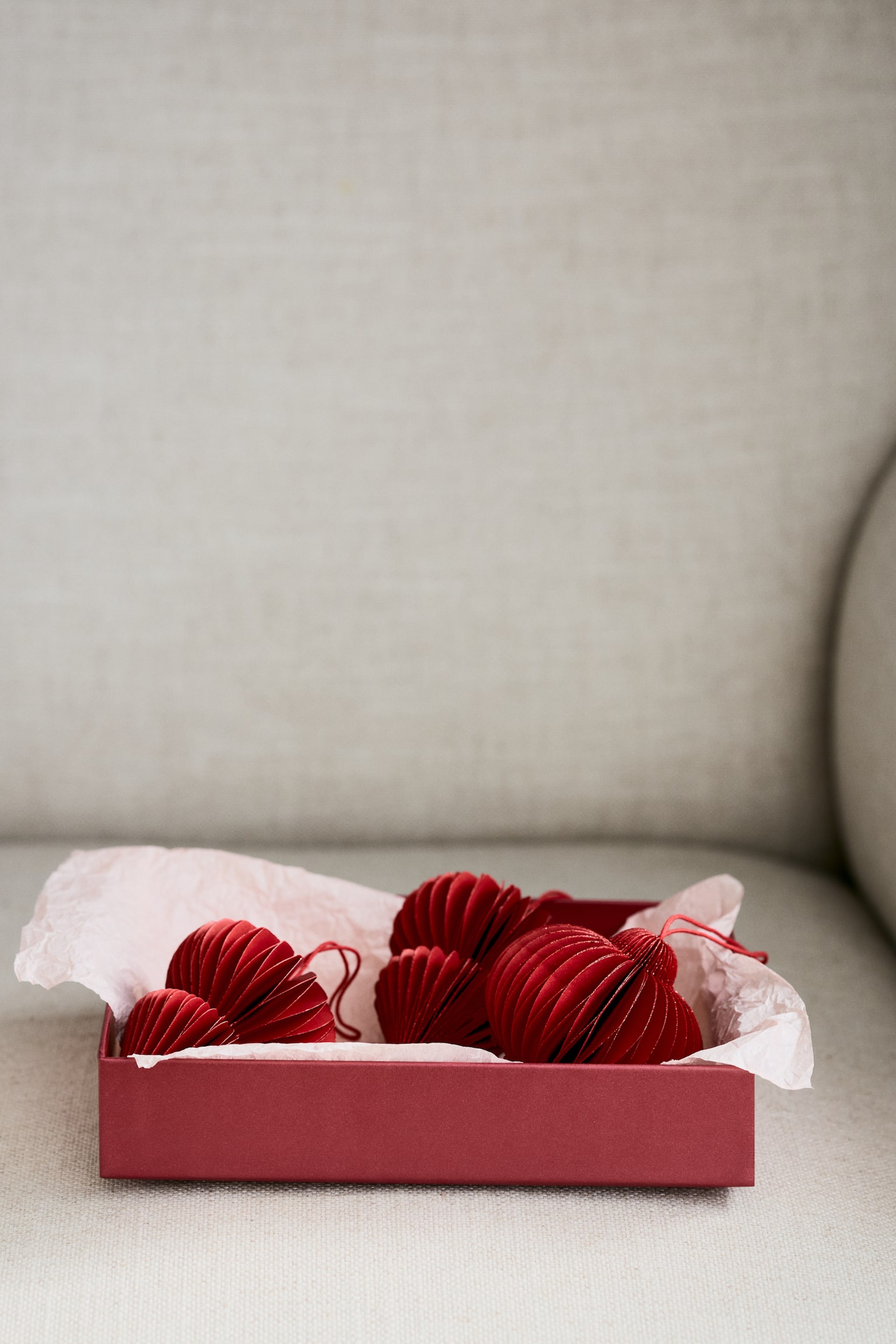 2-pack paper Christmas decorations - Red/Light beige/Dark brown/Red/Striped/Green/Striped/Green - 1