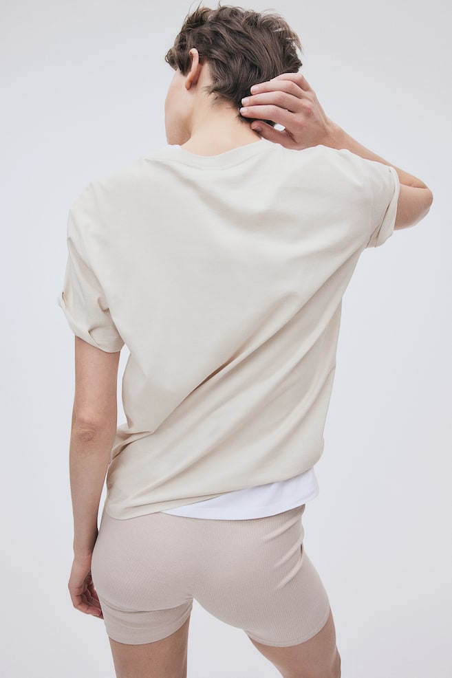 T-shirt en coton - Beige clair/Blanc/Noir/Crème/rayures noires/dc/dc - 5