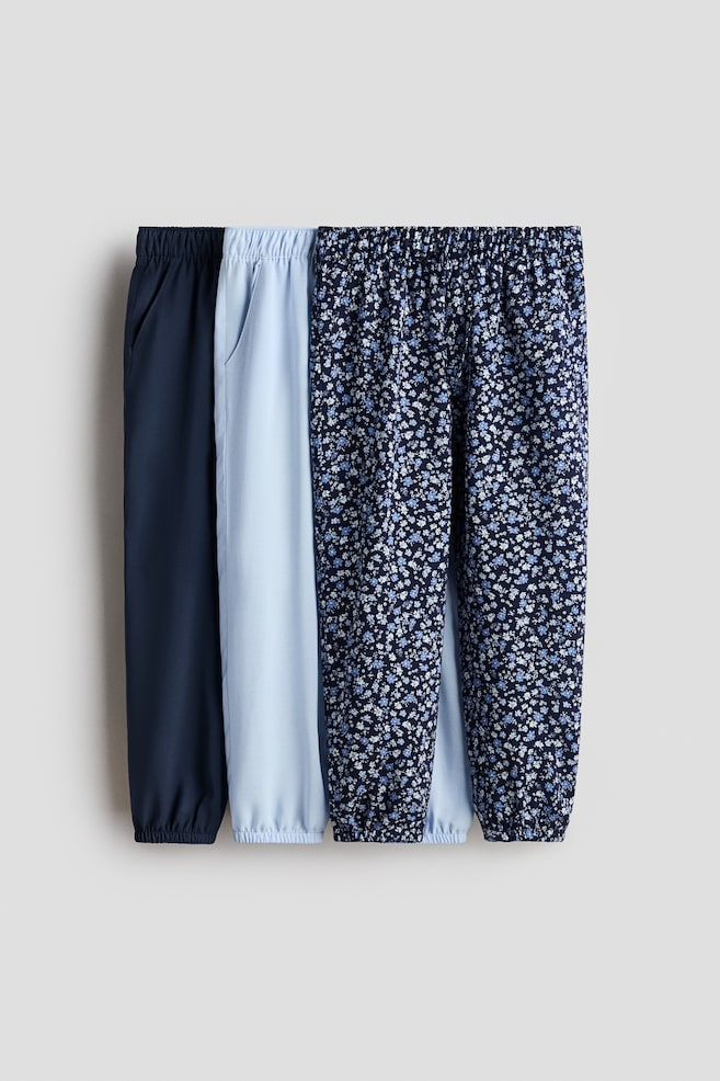 3-pack de joggers - Azul marino/Floreado - 1