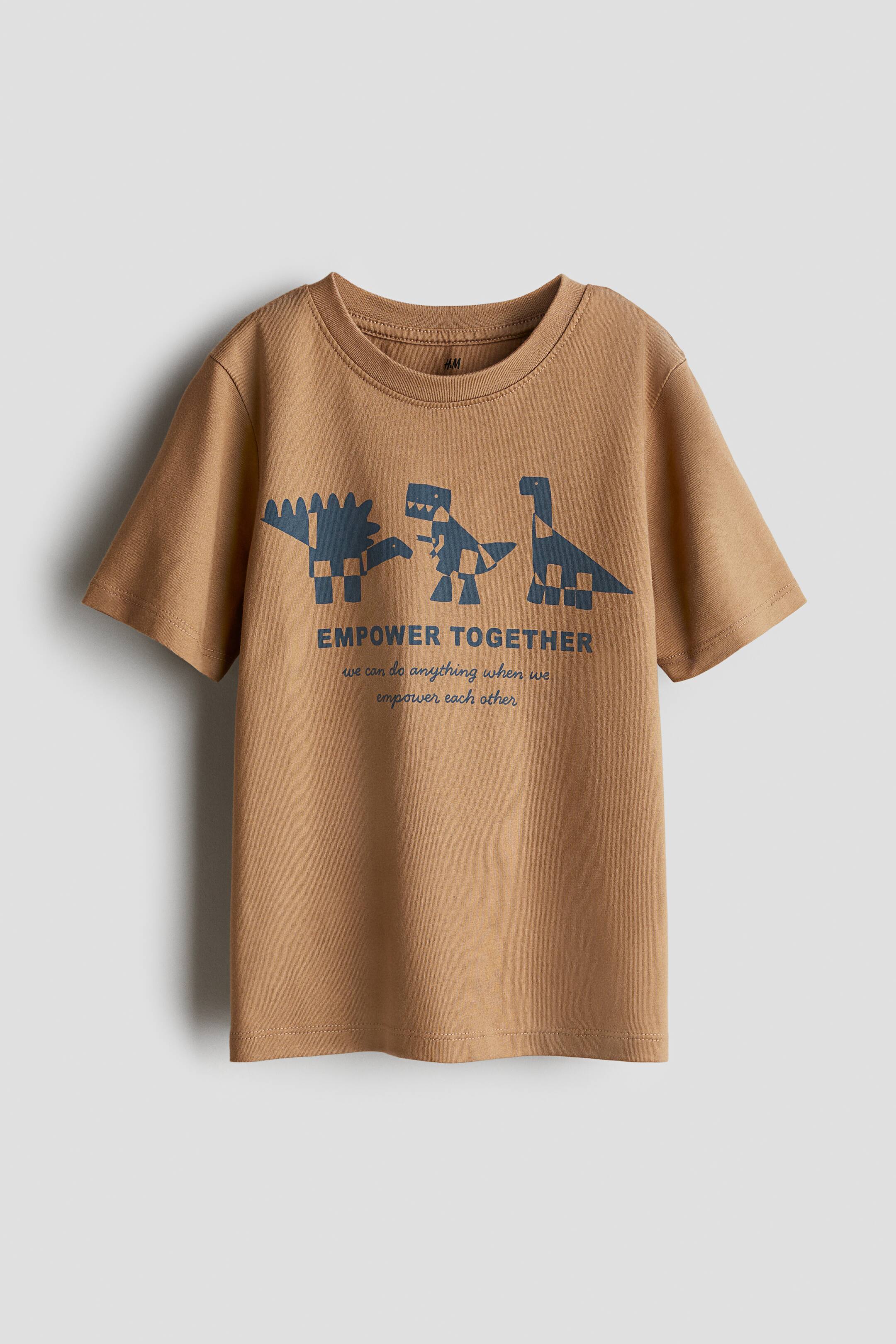 View larger image: Printed T-Shirt - Brown/Empower Together - Kids | H&M US 1