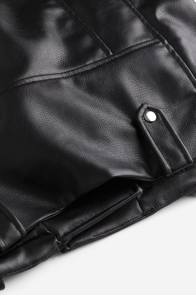 Coated biker jacket - Black - 6