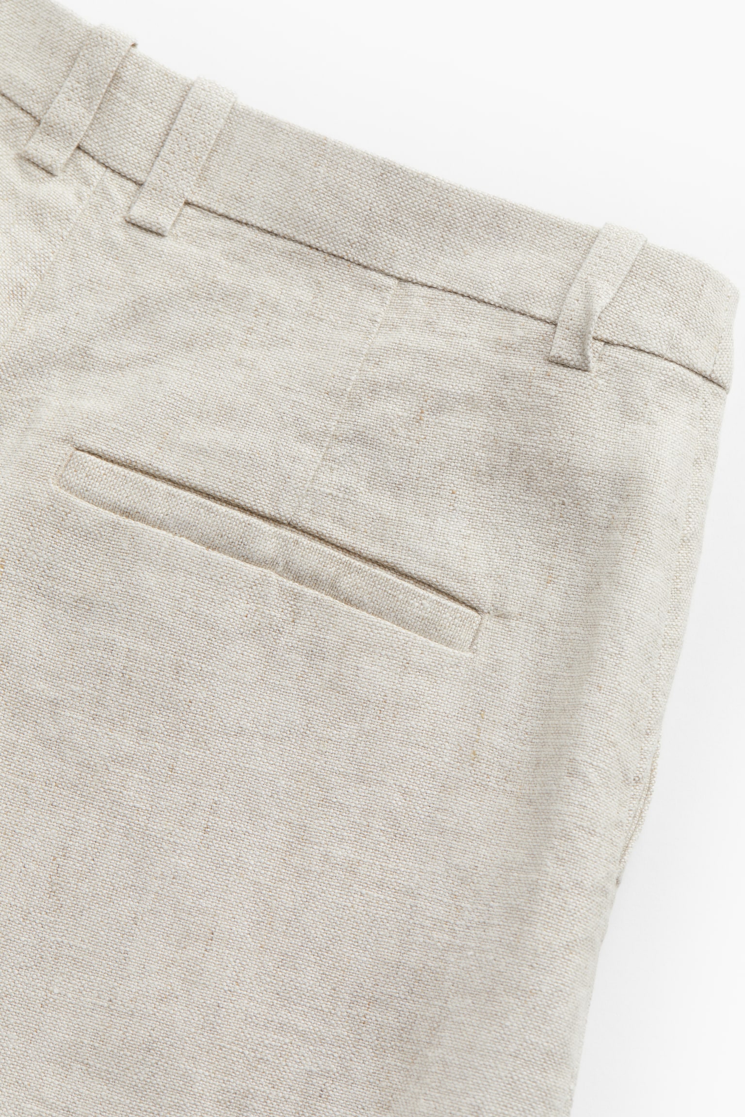 Tailored Linen Pants - Light beige/Black/Beige - 4