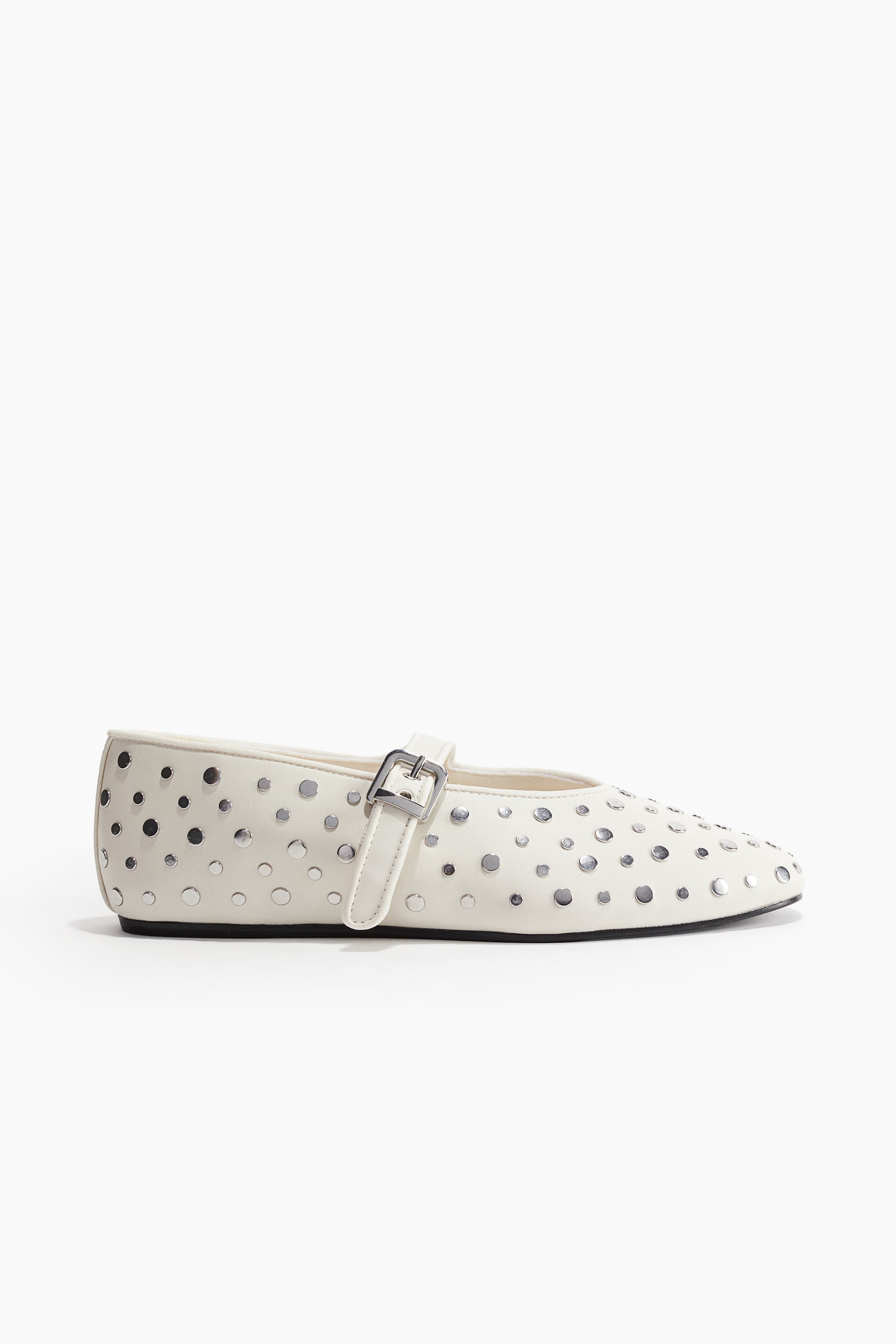 Studded Mary Jane Ballet Flats - Light beige - Ladies | H&M CA