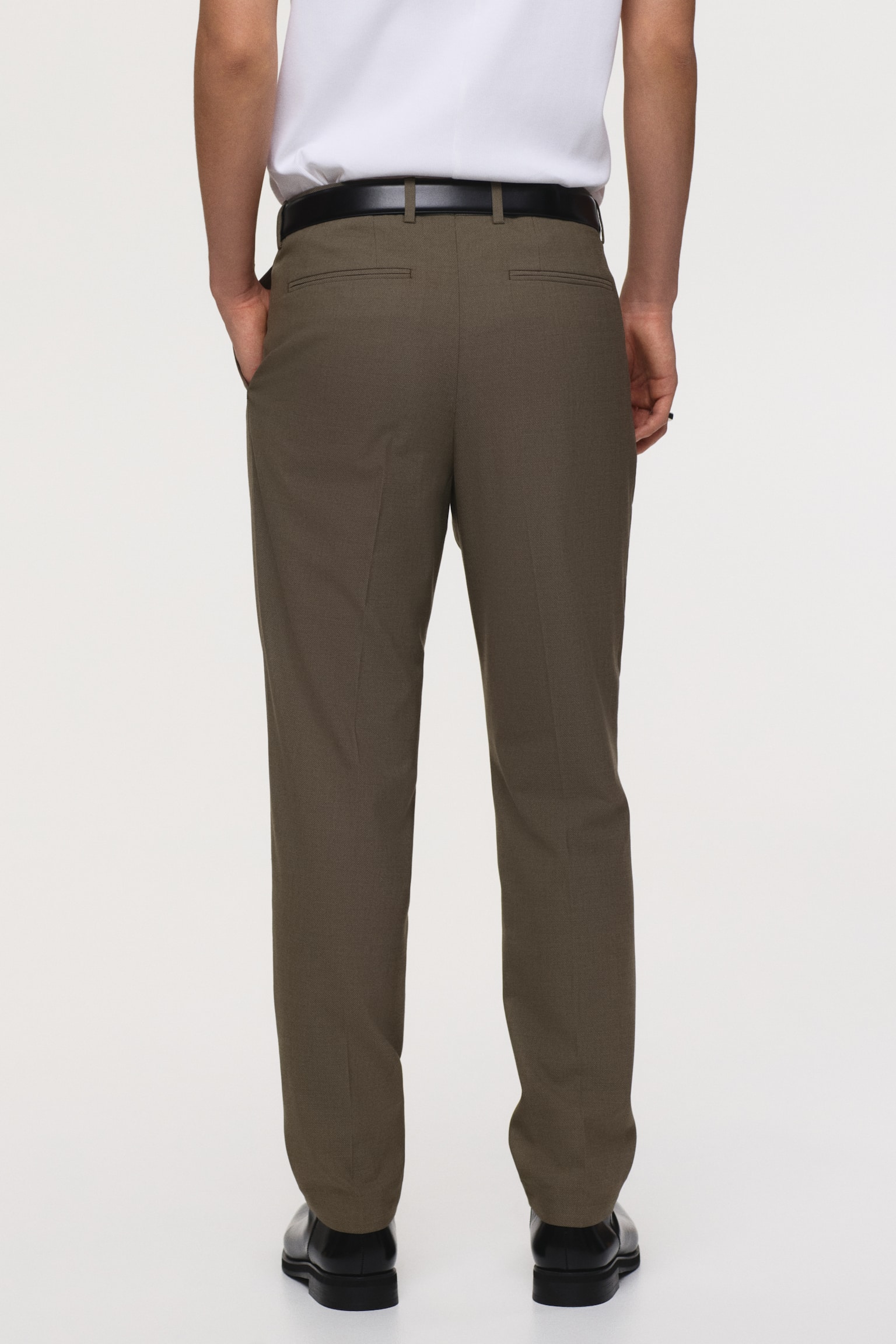 Костюмні штани Slim Fit - Зелений хакі/Світло-бежевий/Коричневий - 3