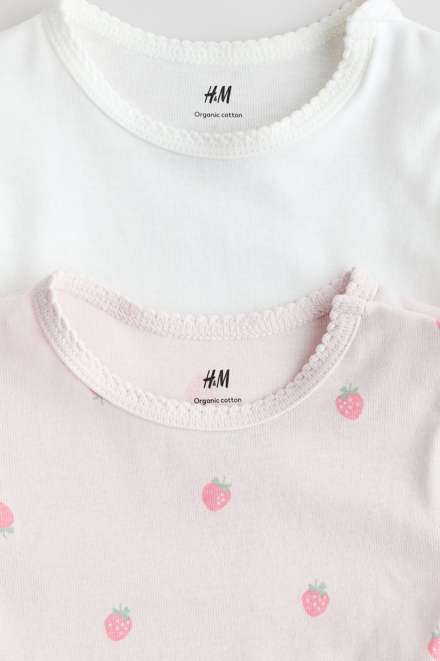 מארז 2 בגדי גוף עם שרוולים קצרים - ורוד בהיר/תותים - 2