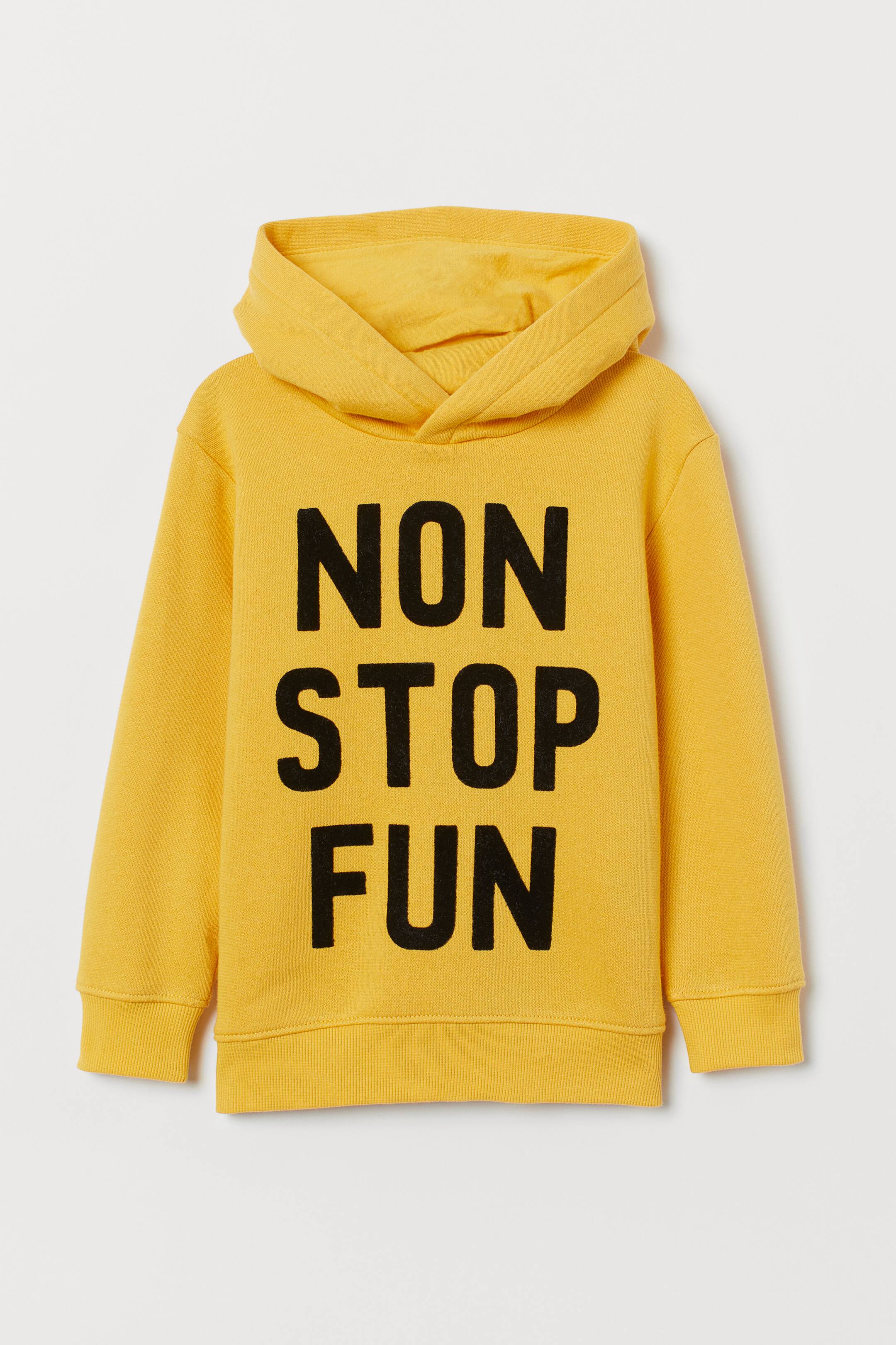 Größeres Bild ansehen: Kapuzenshirt - Gelb/Non Stop Fun - Kids | H&M DE 1