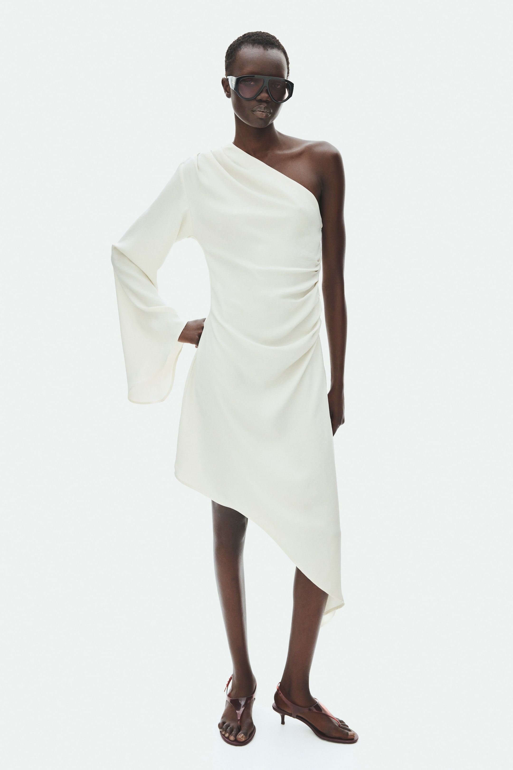 Draped Asymmetric Dress