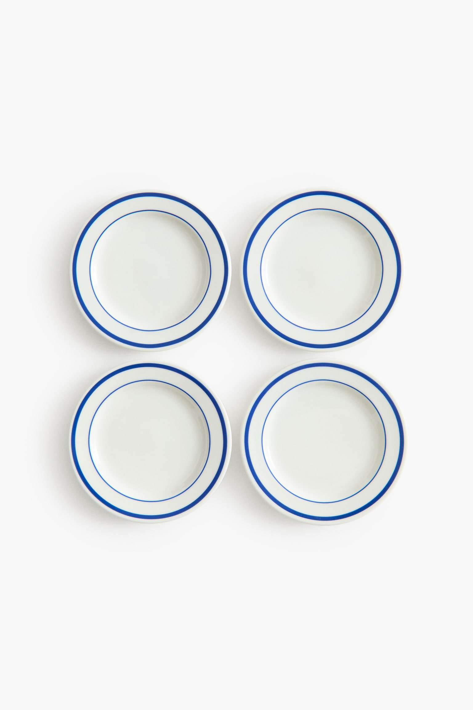 4-pack porcelain side plates - White/Blue/White/Red/White/Black - 1