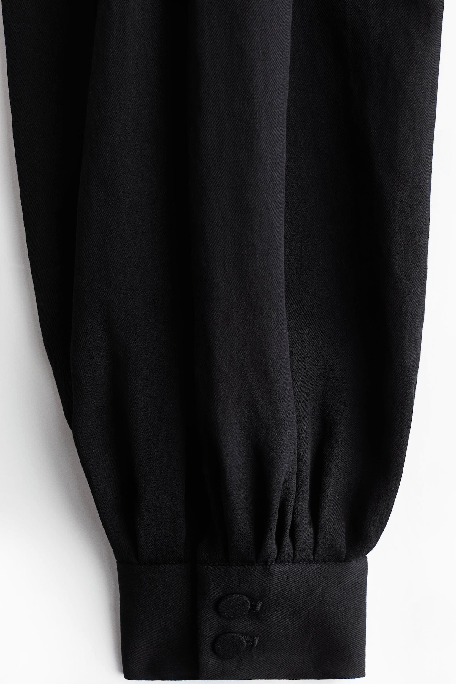 Pantalón con piernas abombadas en sarga - Negro/Beige oscuro/Café oscuro - 2