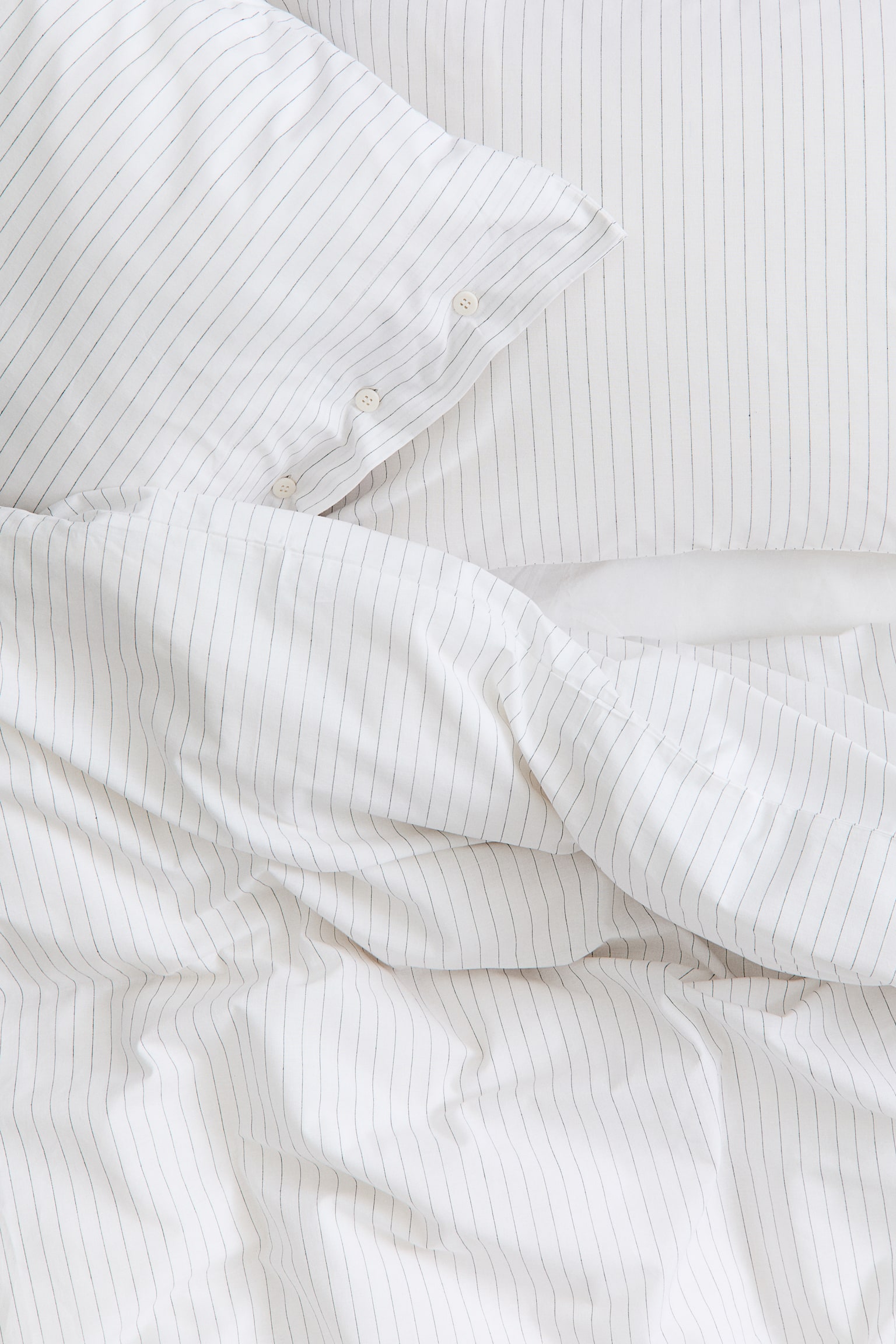 Gestreifte Bettwäsche für Doppel-/Kingsize-Betten - Weiß/Nadelstreifen - 3