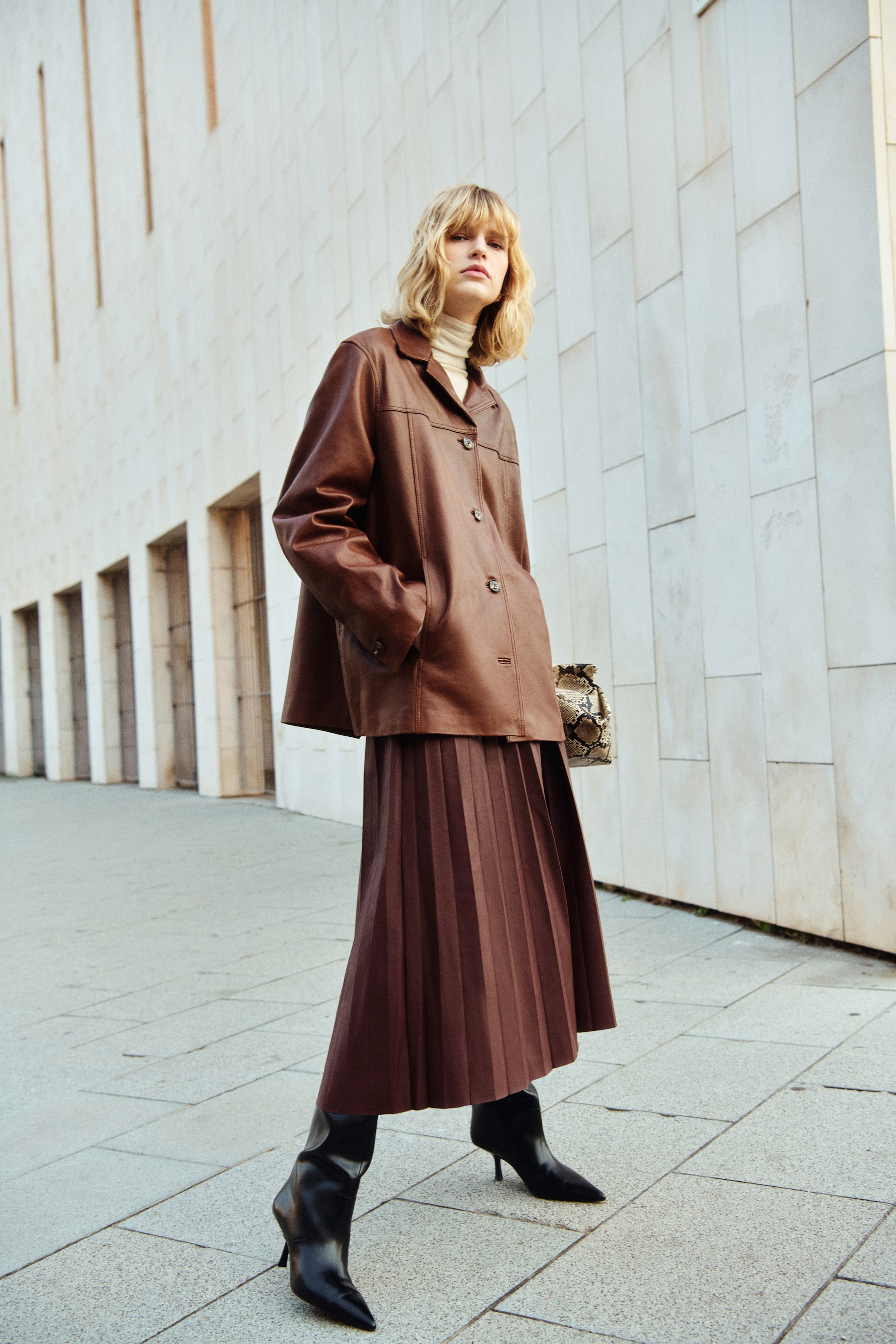 View larger image: Pleated midi skirt - Dark brown - Ladies | H&M 1