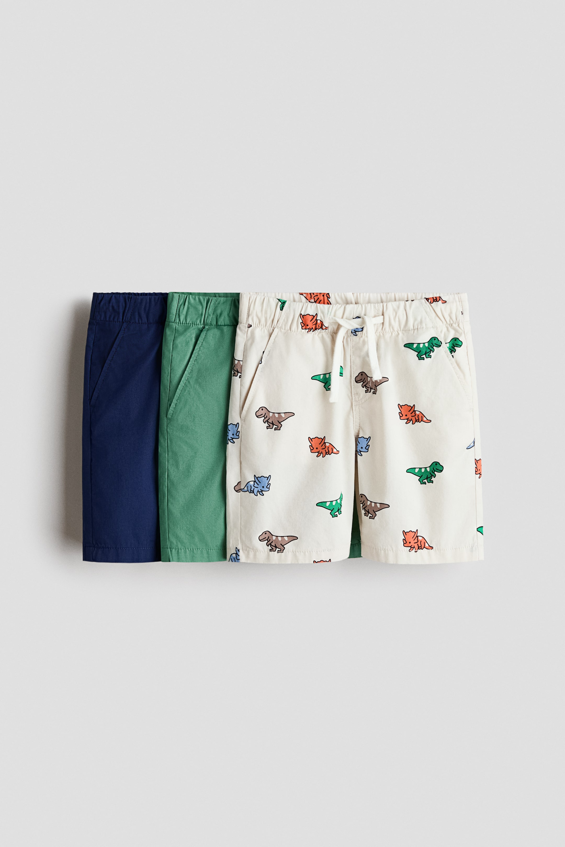 Xem ảnh lớn hơn: Bộ 3 quần short cotton - Cream/Dinosaurs - Kids | H&M VN 1