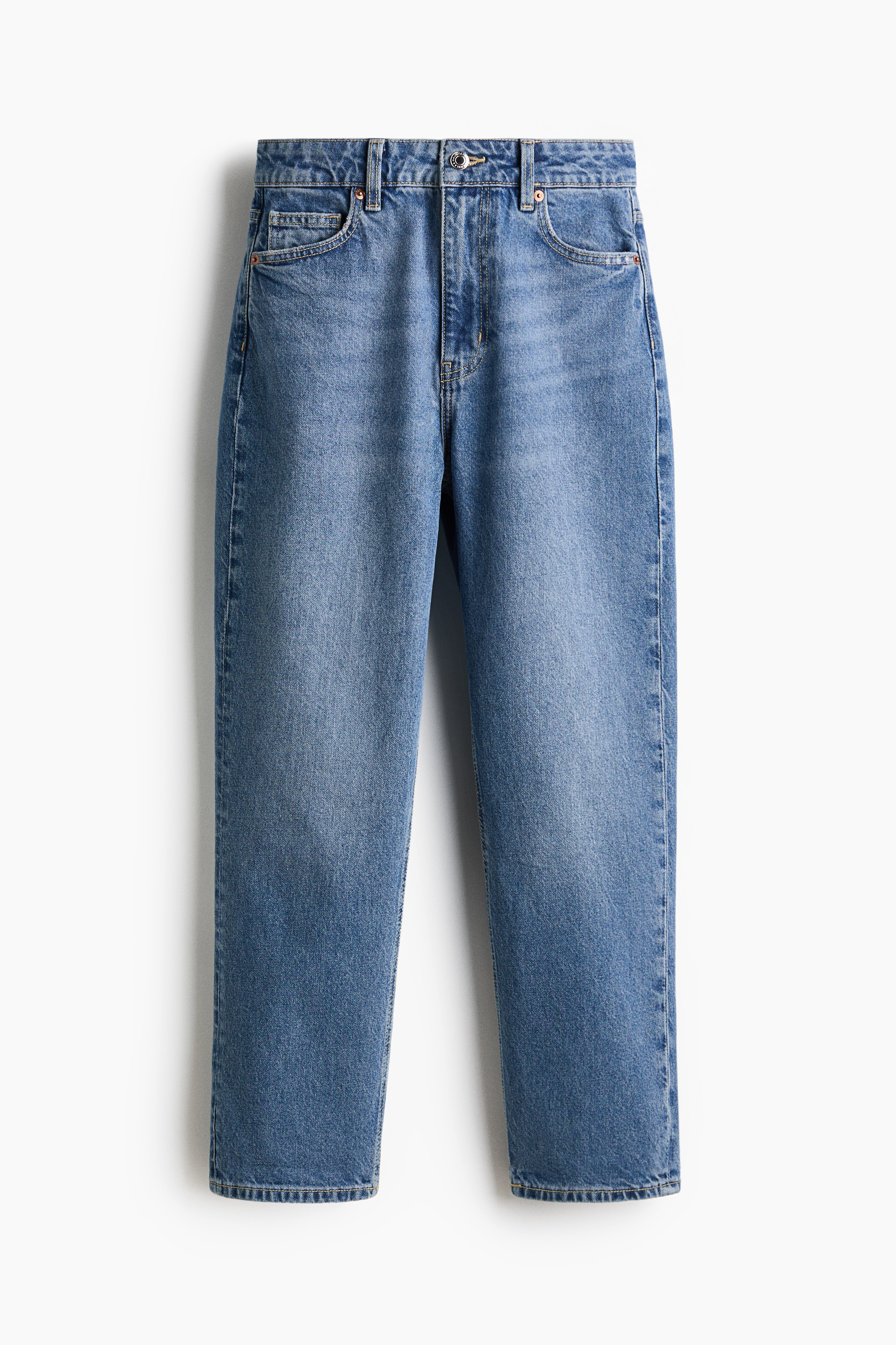 Mom Slim Fit High Waist Ankle Jeans - Denimblå/Denimblå/Ljus denimblå/Vit/Mörk denimgrå/Mörk denimblå/Ljusbeige/Svart/Denimblå/Mörk denimblå/Denimblå
