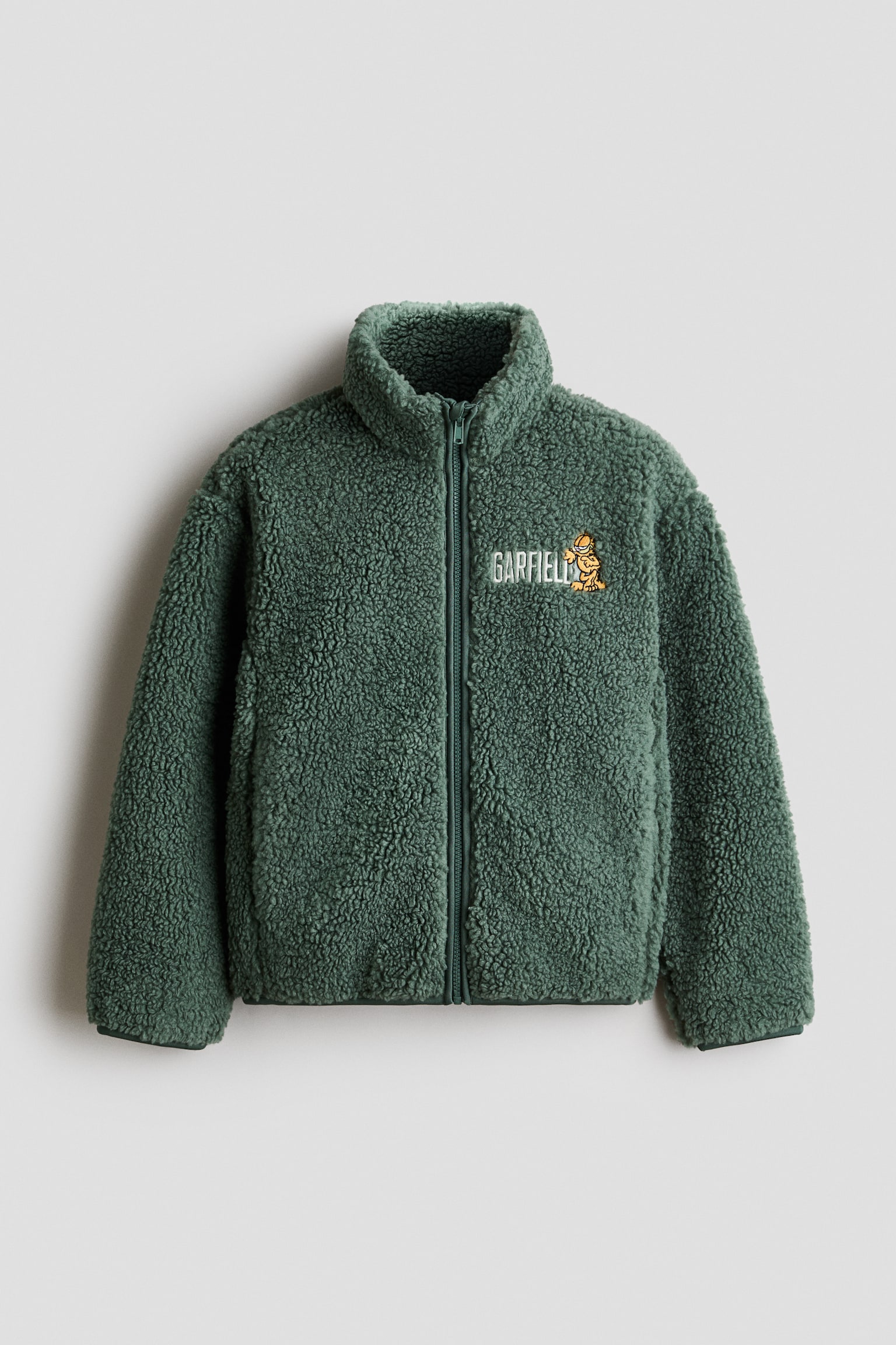 Veste en polar avec motifs brodés - Vert ancien/Garfield