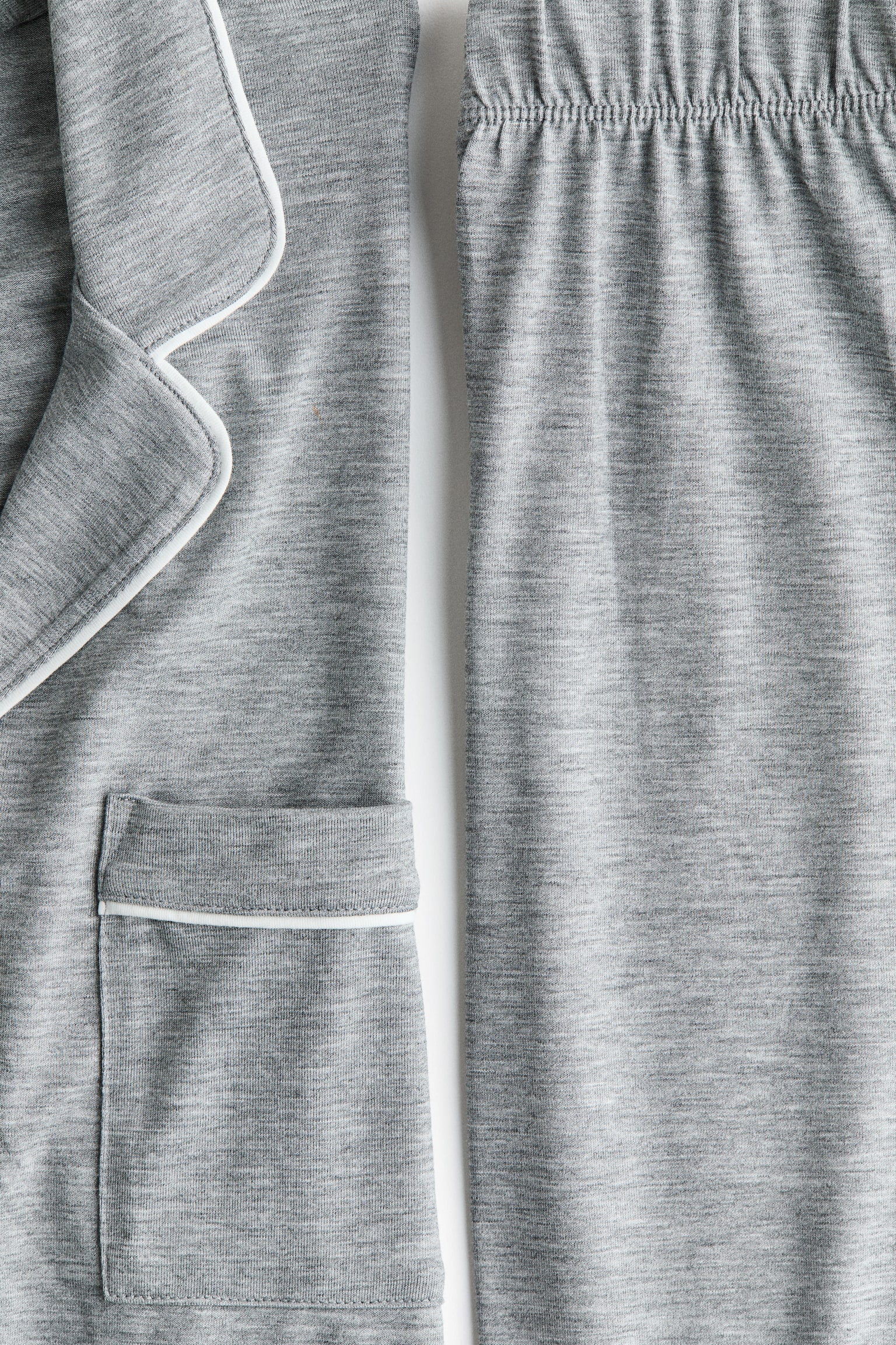 Pijama en mezcla de viscosa - Gris jaspeado claro/Café oscuro/Rosa claro/Verde grisáceo/Azul marino/Crema/Borgoña - 7