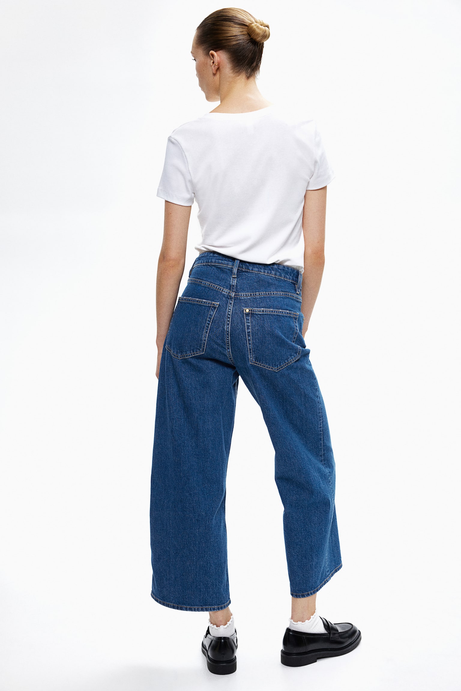 Wide High Cropped Jeans - Denim blue/Dark denim blue/Light beige/Light denim blue/Pale denim blue - 6