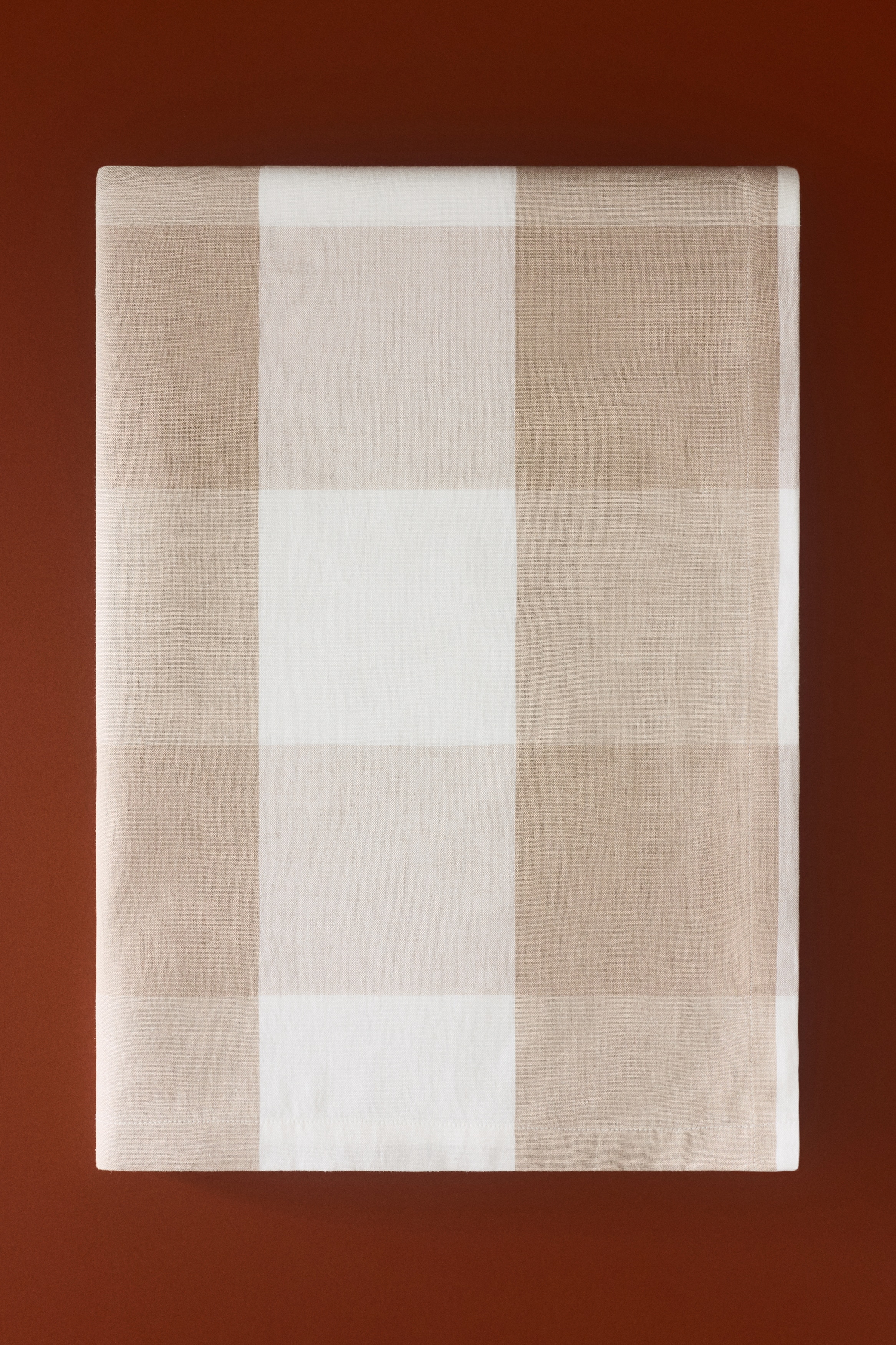 Linen-blend tablecloth - Beige/Gingham check/Light pink/Striped/Dark brown/Gingham check/Beige/Striped/Orange/Gingham check/Khaki green/Striped/Orange/Striped/Khaki green/Gingham check/Light pink/Gingham check/Dark brown/Striped