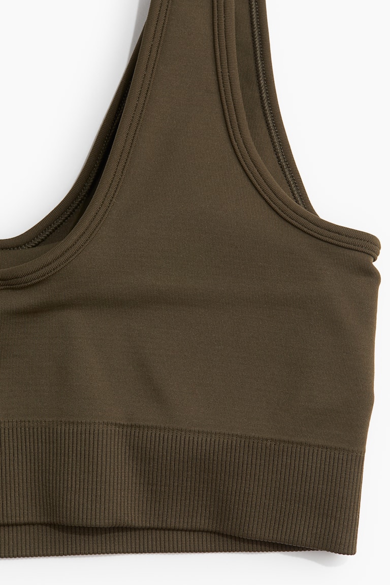 Seamless Light Support Sports bra Khaki green Ladies H&M IN
