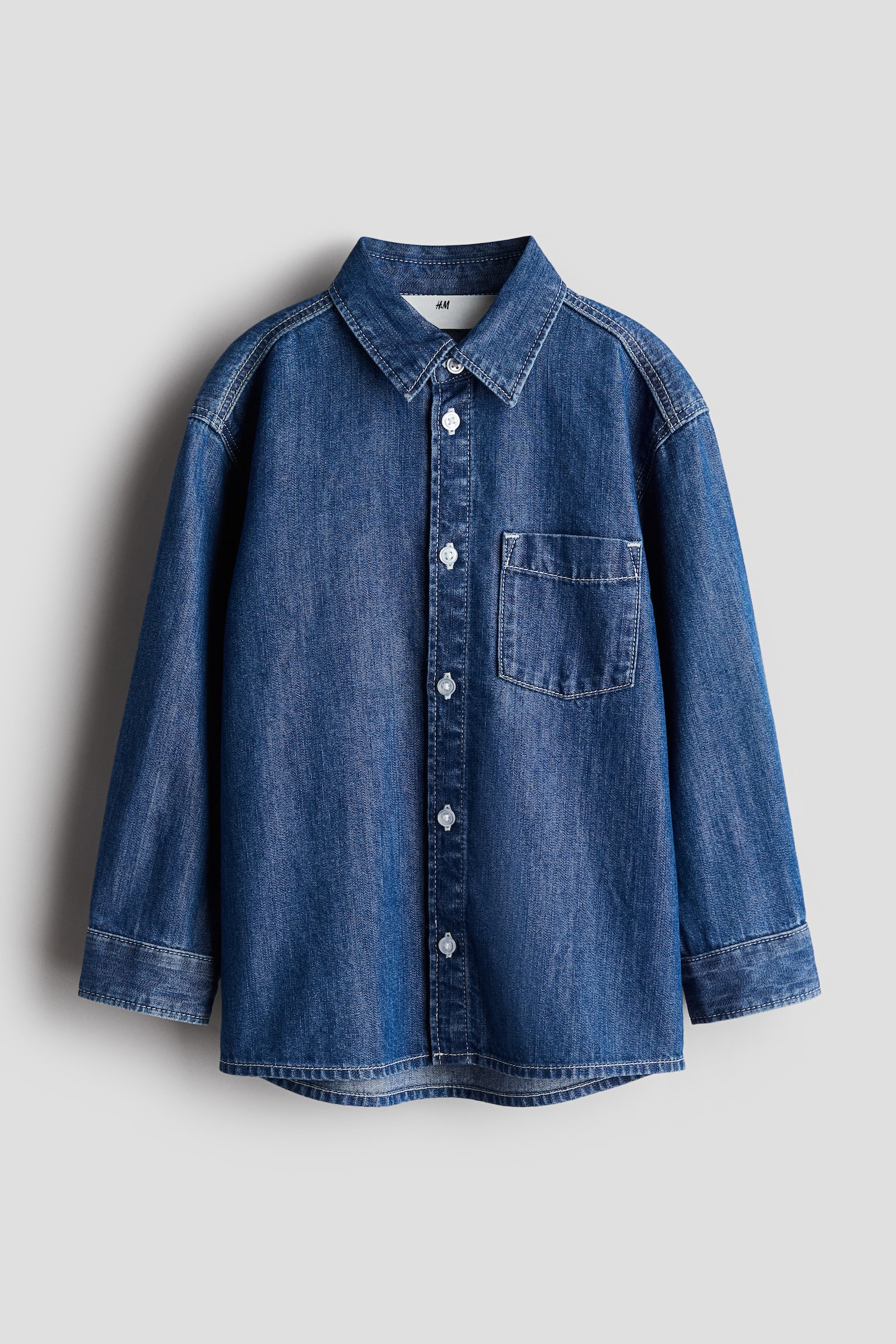 Cotton denim shirt - Denim blue - 1