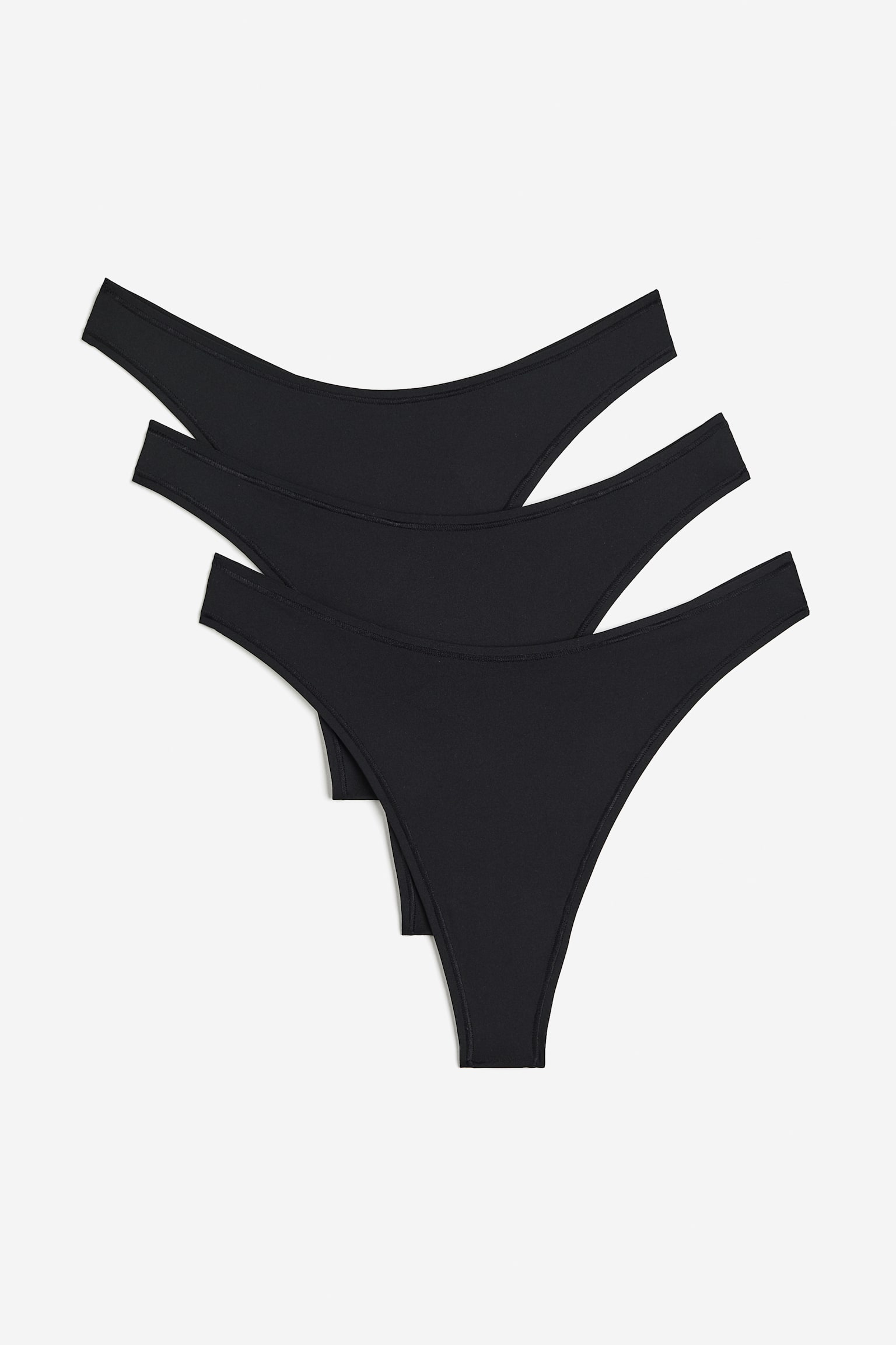 3-pack microfibre thong briefs - Black - 1