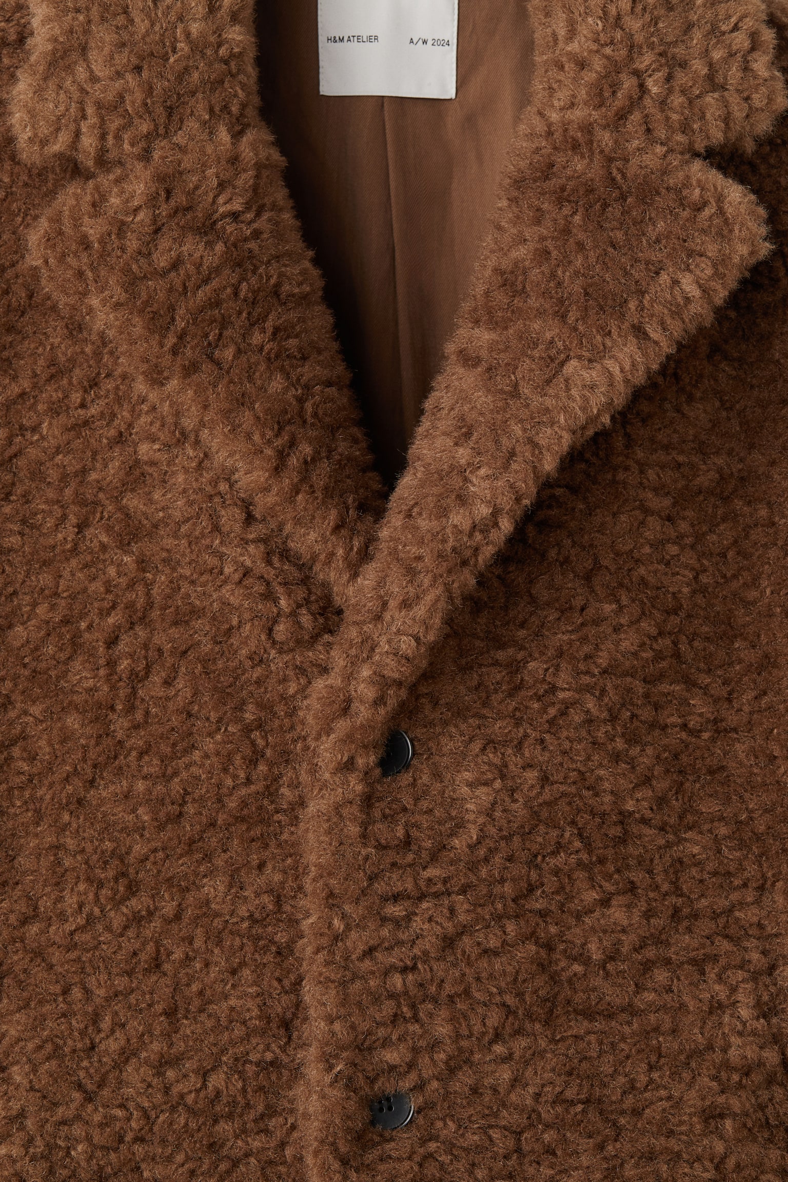 Single-breasted teddy coat - Light brown - 7