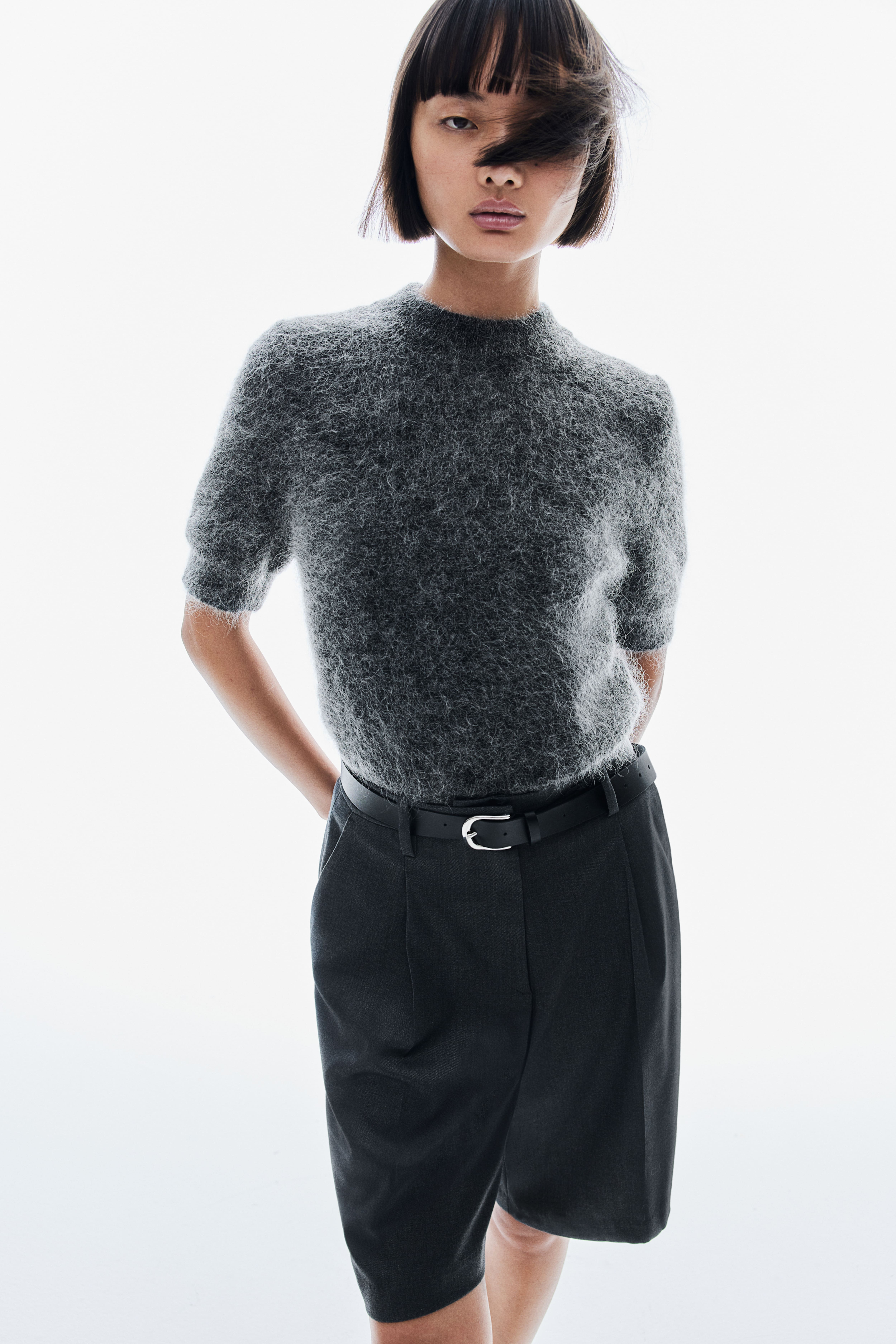 Hot & Delicious Wool/Mohair Short Sleeve Sweater store