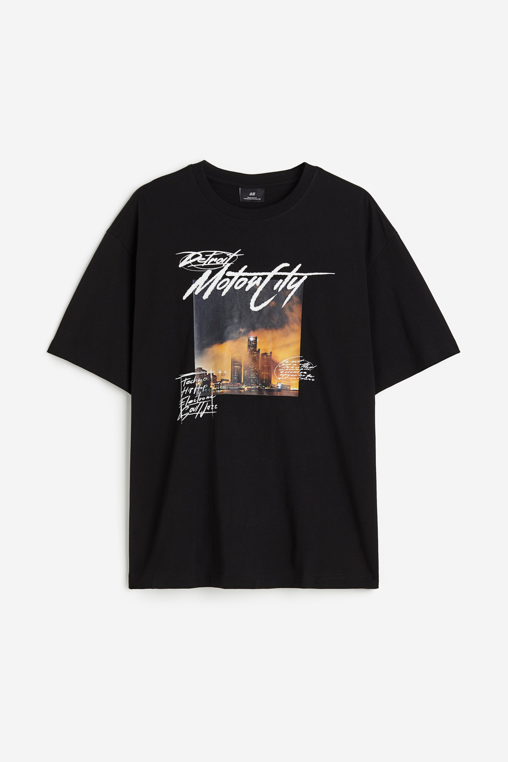 View larger image: Loose Fit T-shirt - Black/Detroit - Men | H&M PH 1