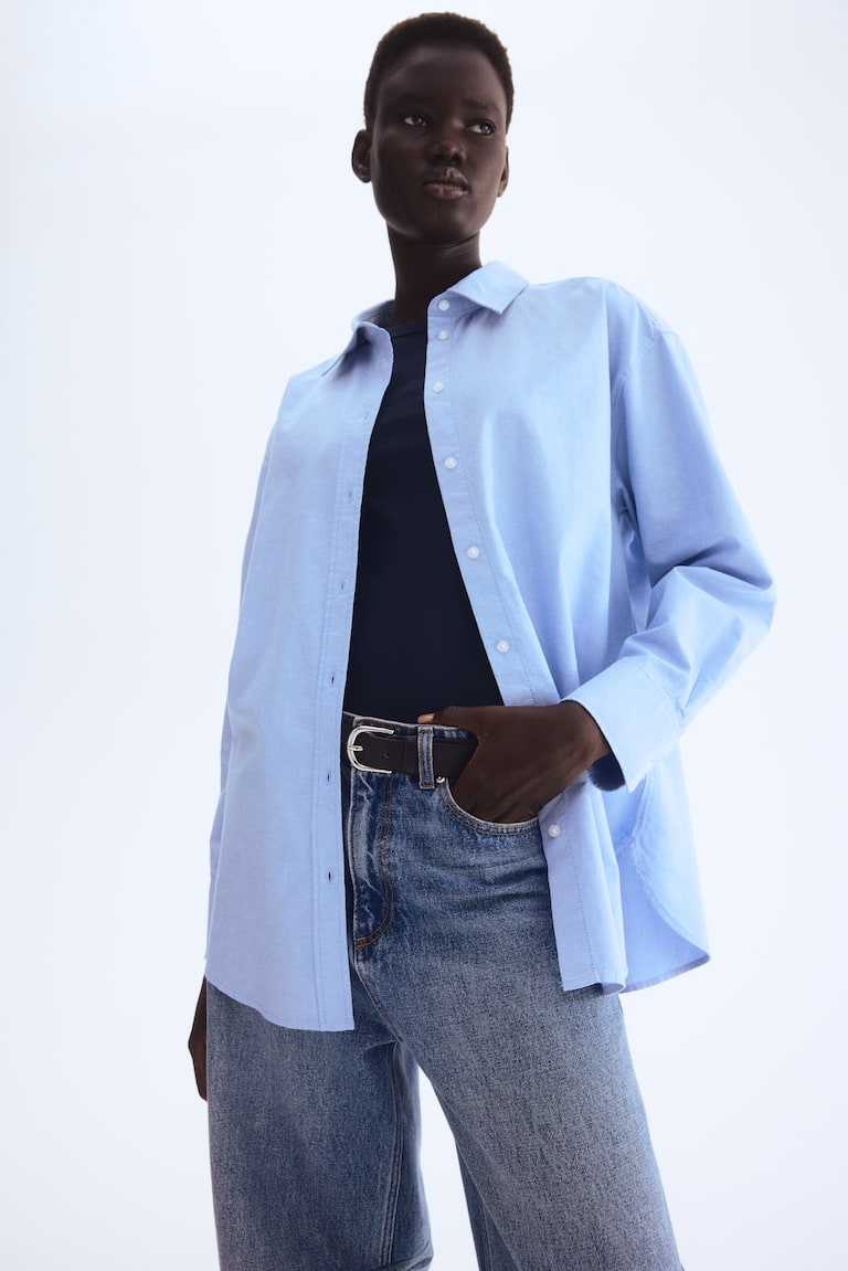 Chemise Oxford Bleu clair FEMME H&M FR