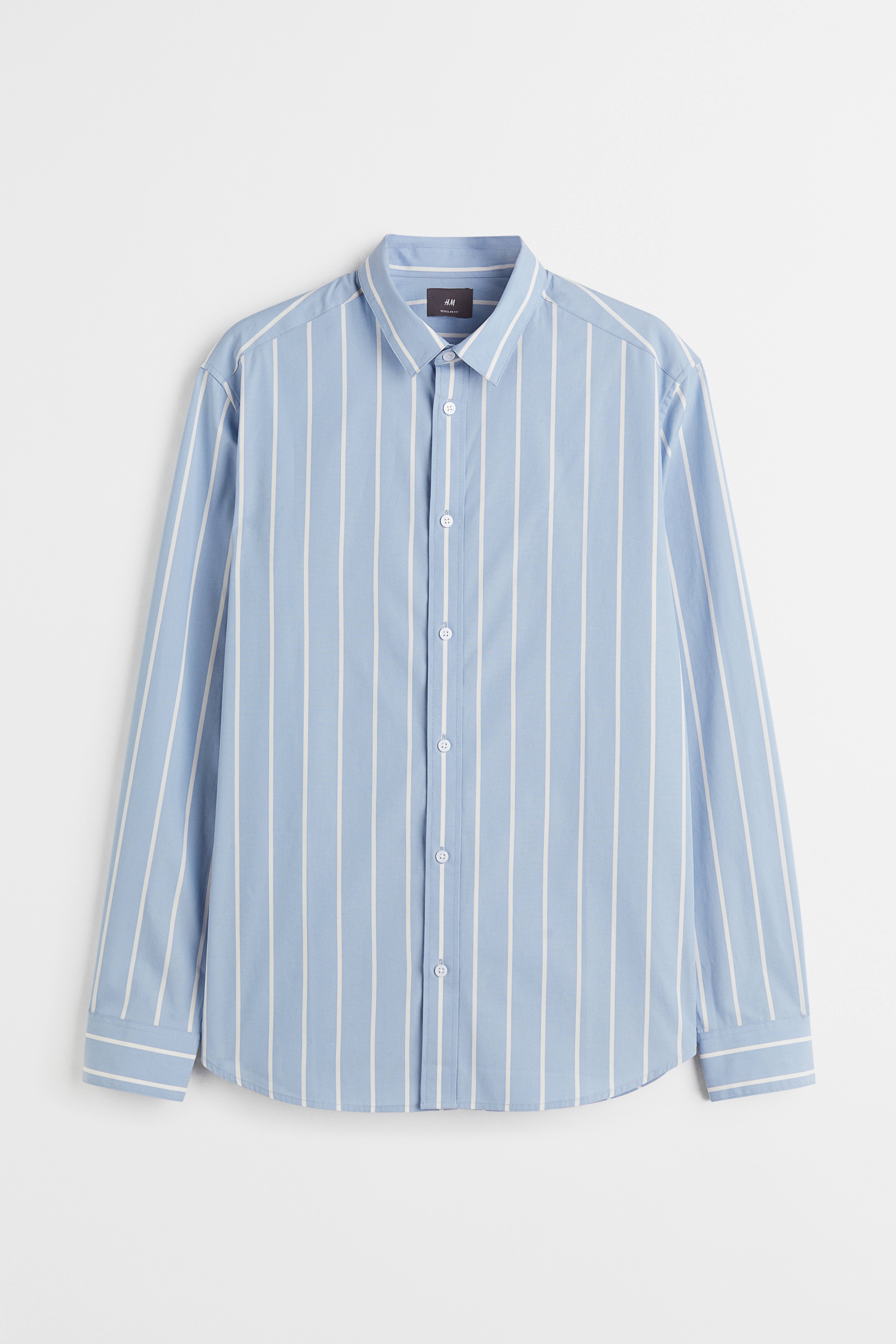 H&m blue and white striped shirt best sale