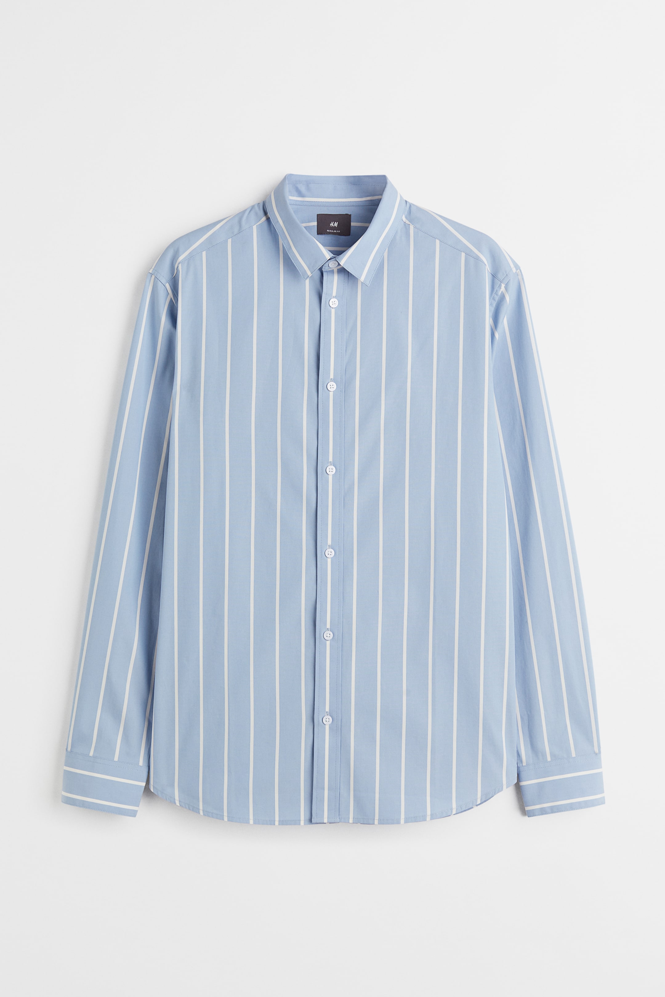 View larger image: Regular Fit shirt - Light blue/White striped - Men | H&M 1