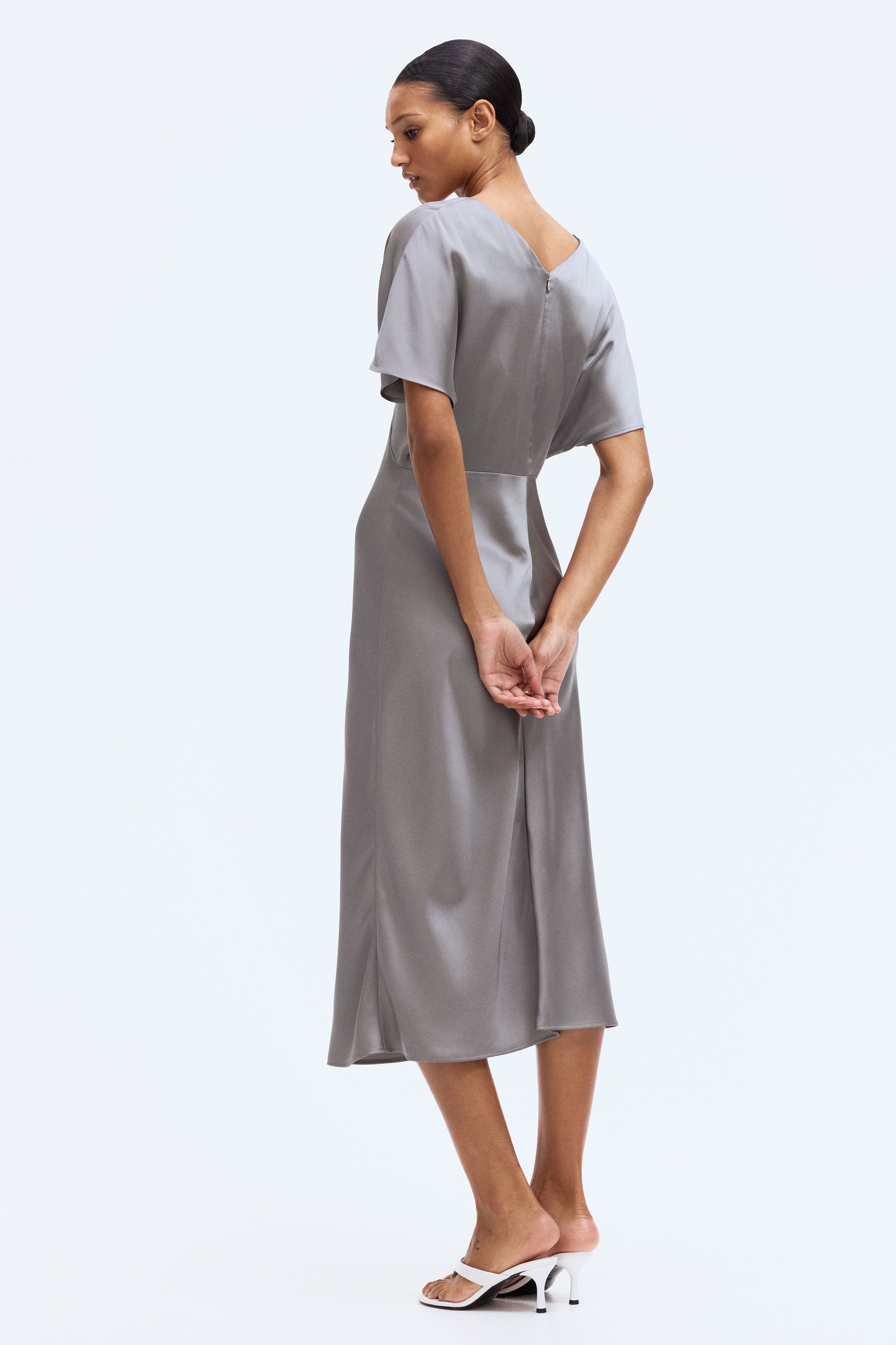 V-neck satin dress