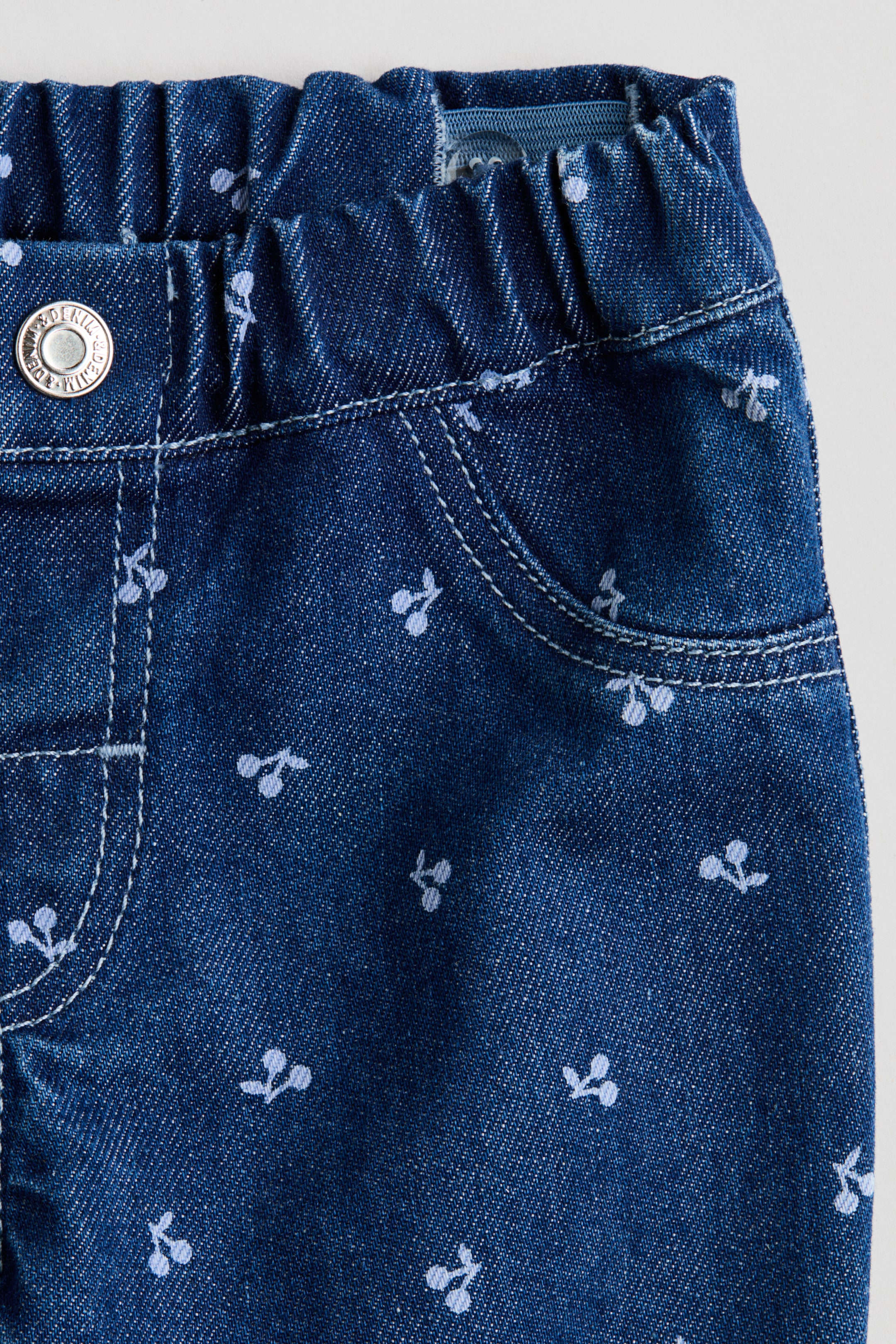 Ampliar la imagen: Pantalón de algodón - Azul denim oscuro/Cerezas - Kids | H&M MX 3