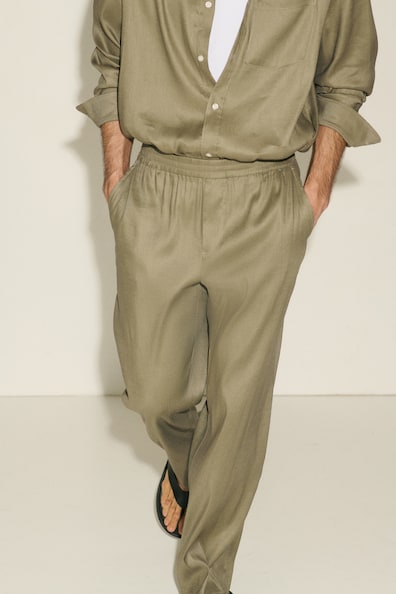 Easy-care Loose Fit リネンブレンドパンツ